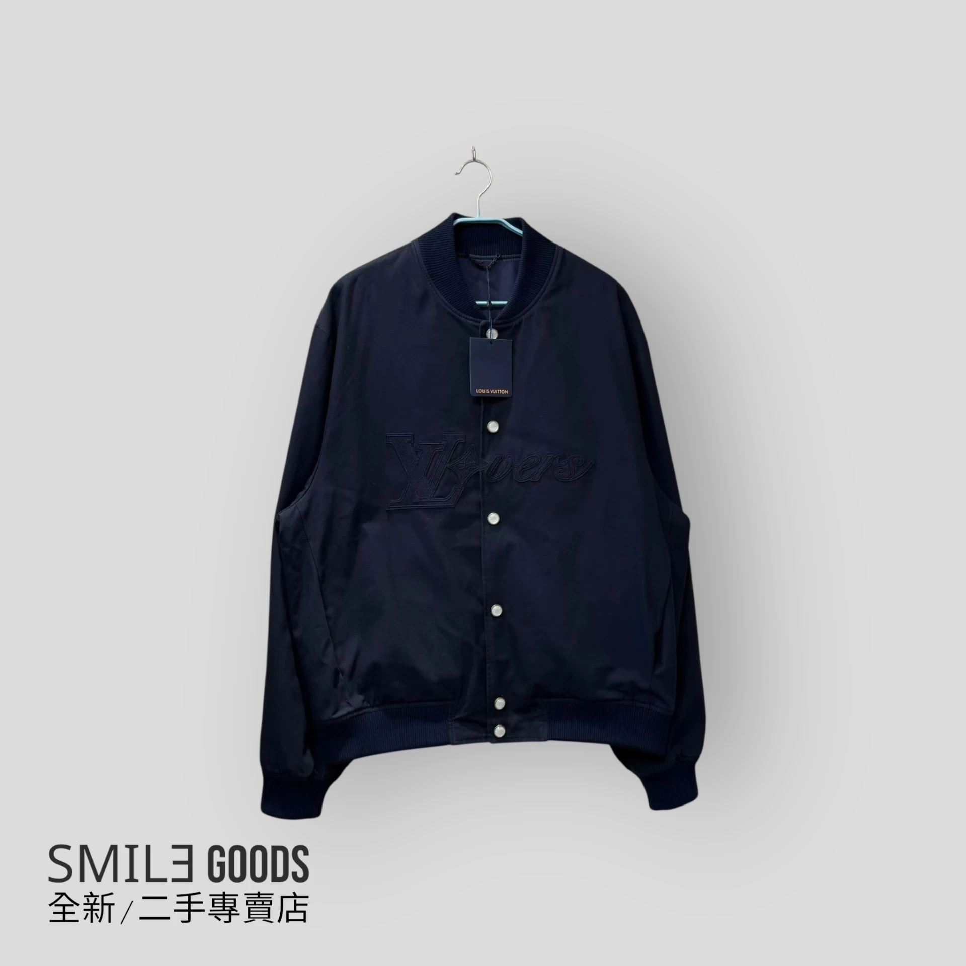 [SMILE]LOUIS VUITTON LV x 菲董 深藍色字母logo棒球服夾克