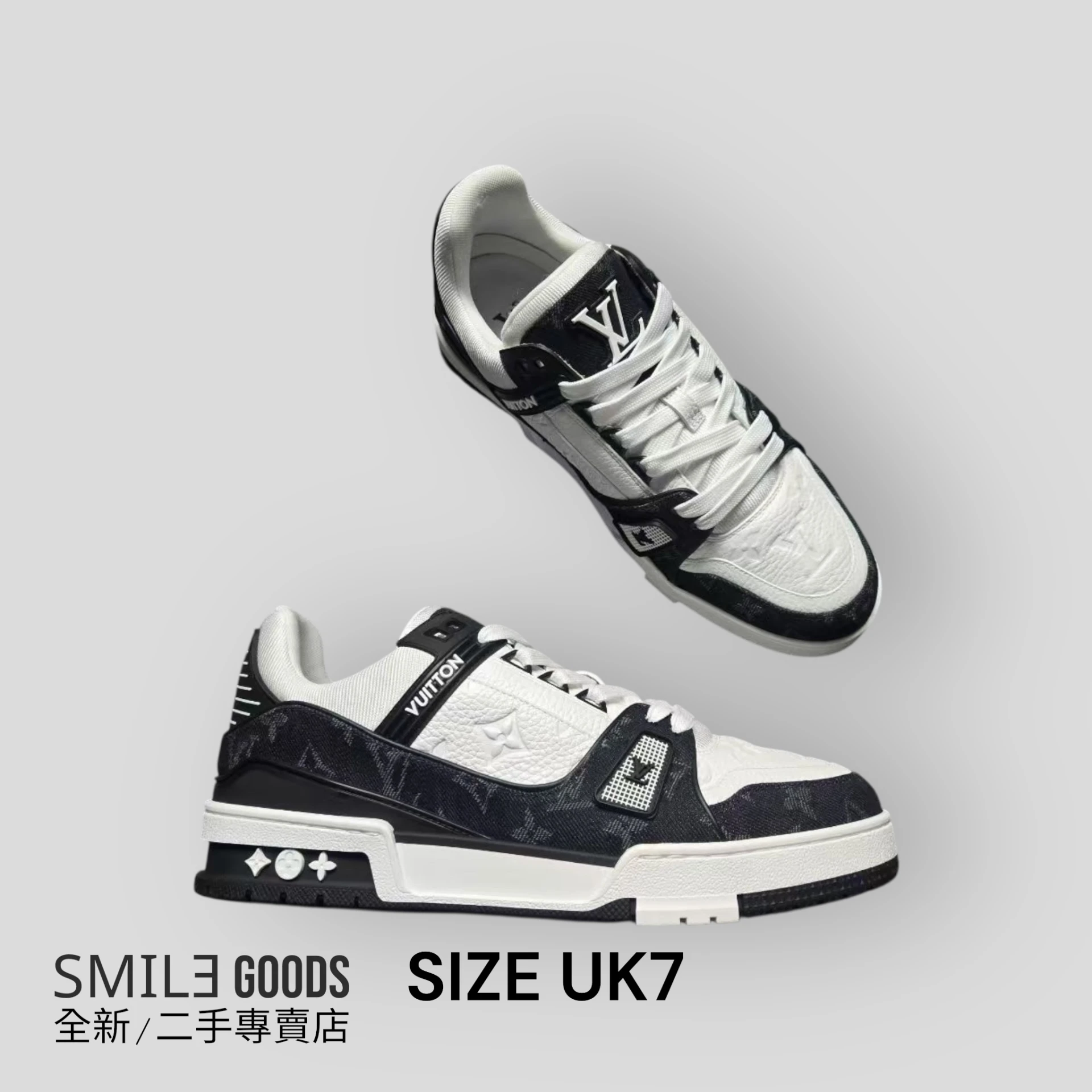 [SMILE]LOUIS VUITTON LV TRAINER 黑白牛仔