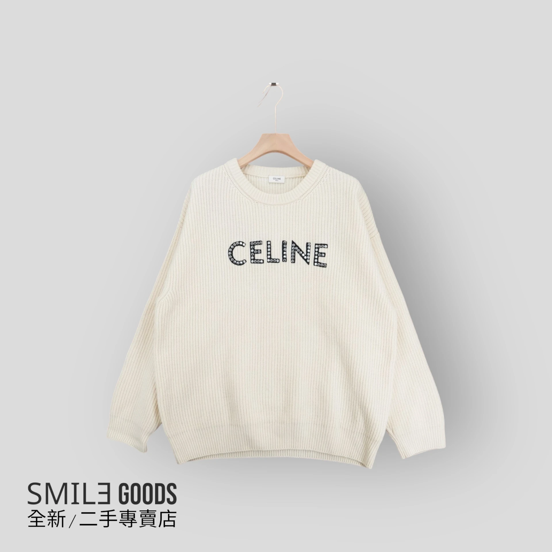 [SMILE]Celine 鉚釘螺紋羊毛衫毛衣