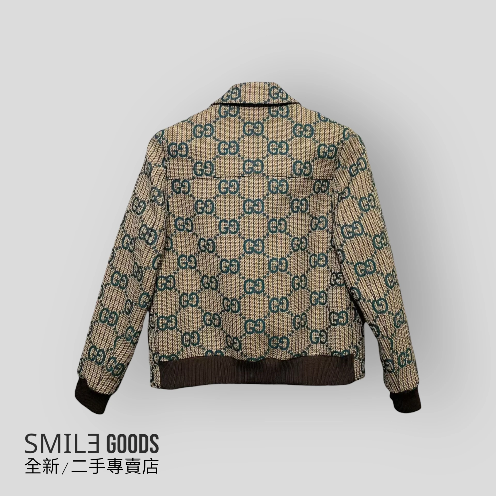 [SMILE] Gucci SS24金扣老花滿logo羊毛外套 女款