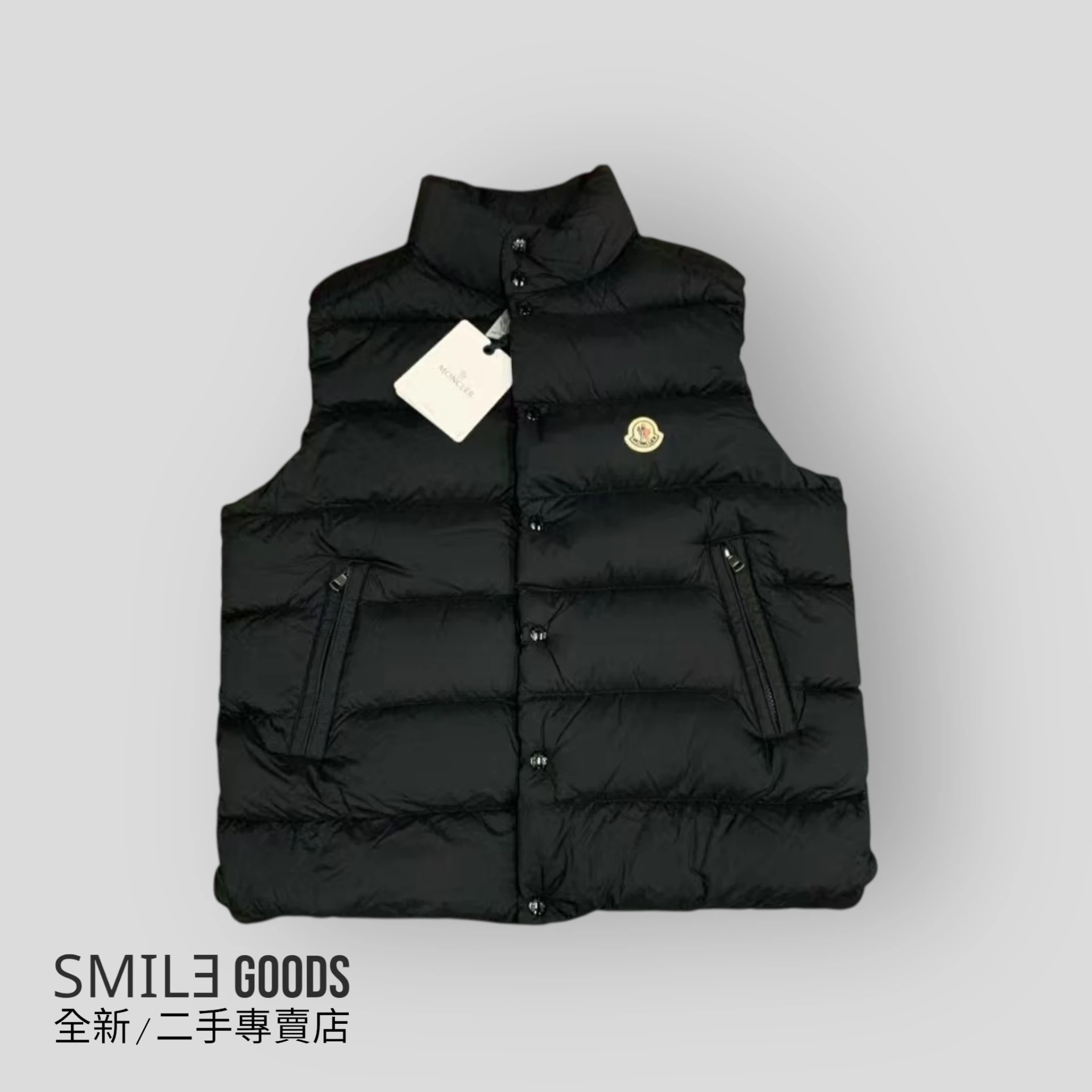 [SMILE] Moncler Tibb系列 黑色啞光面羽絨馬甲背心