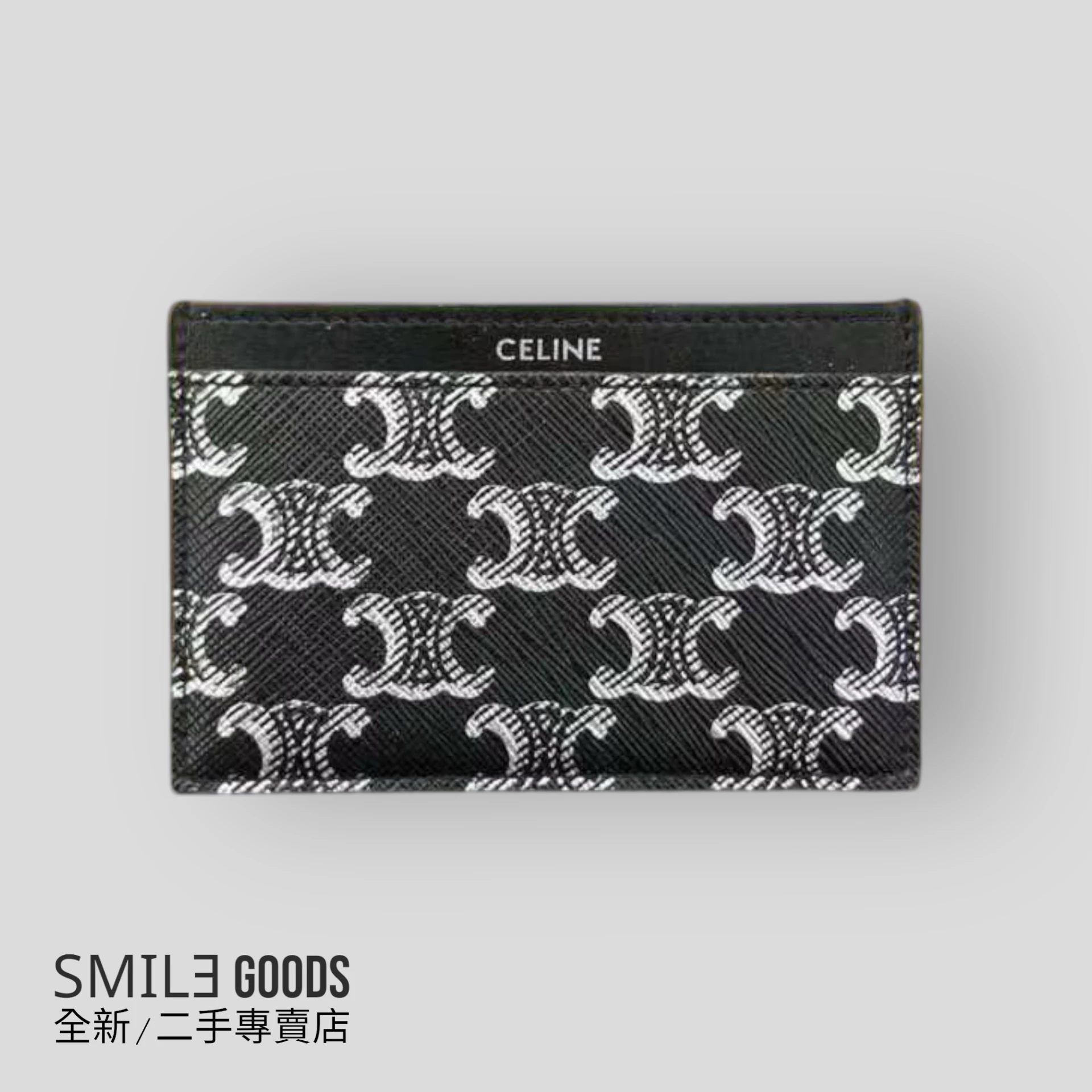 [SMILE]CELINE logo黑銀卡包