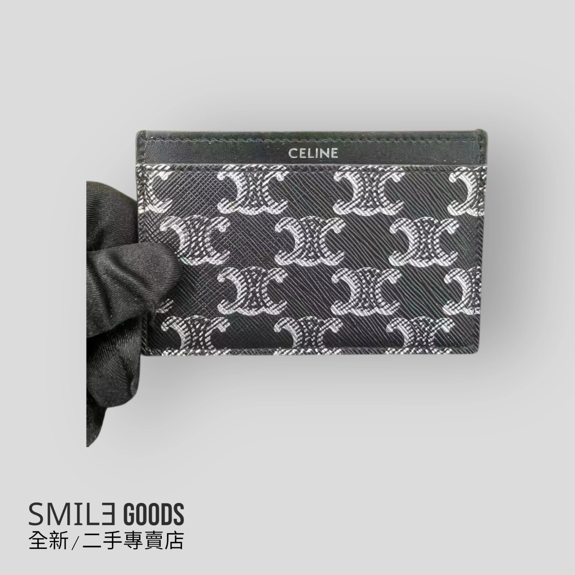 [SMILE]CELINE logo黑銀卡包