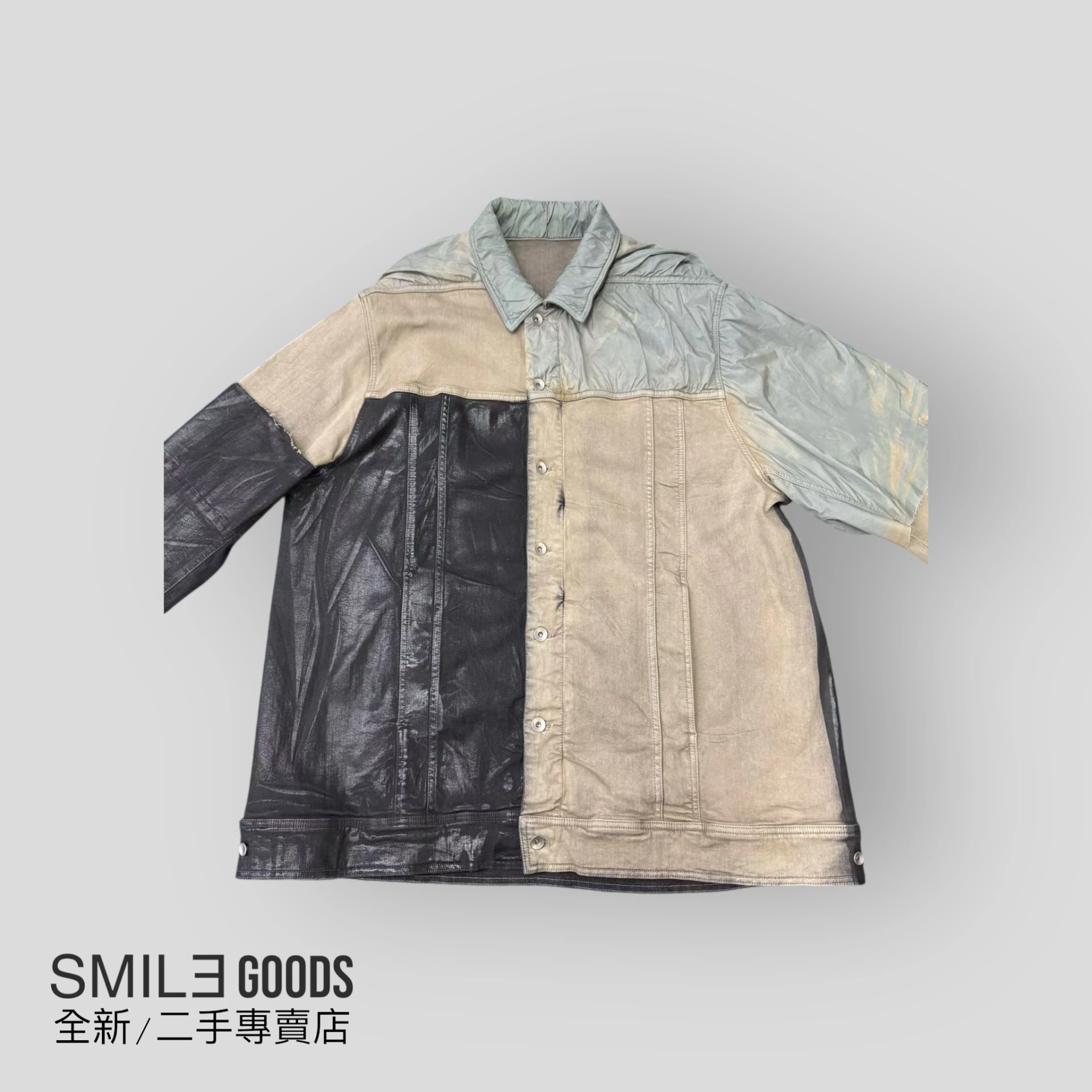 [SMILE] Rick Owens RO 拼接刷蠟夾克