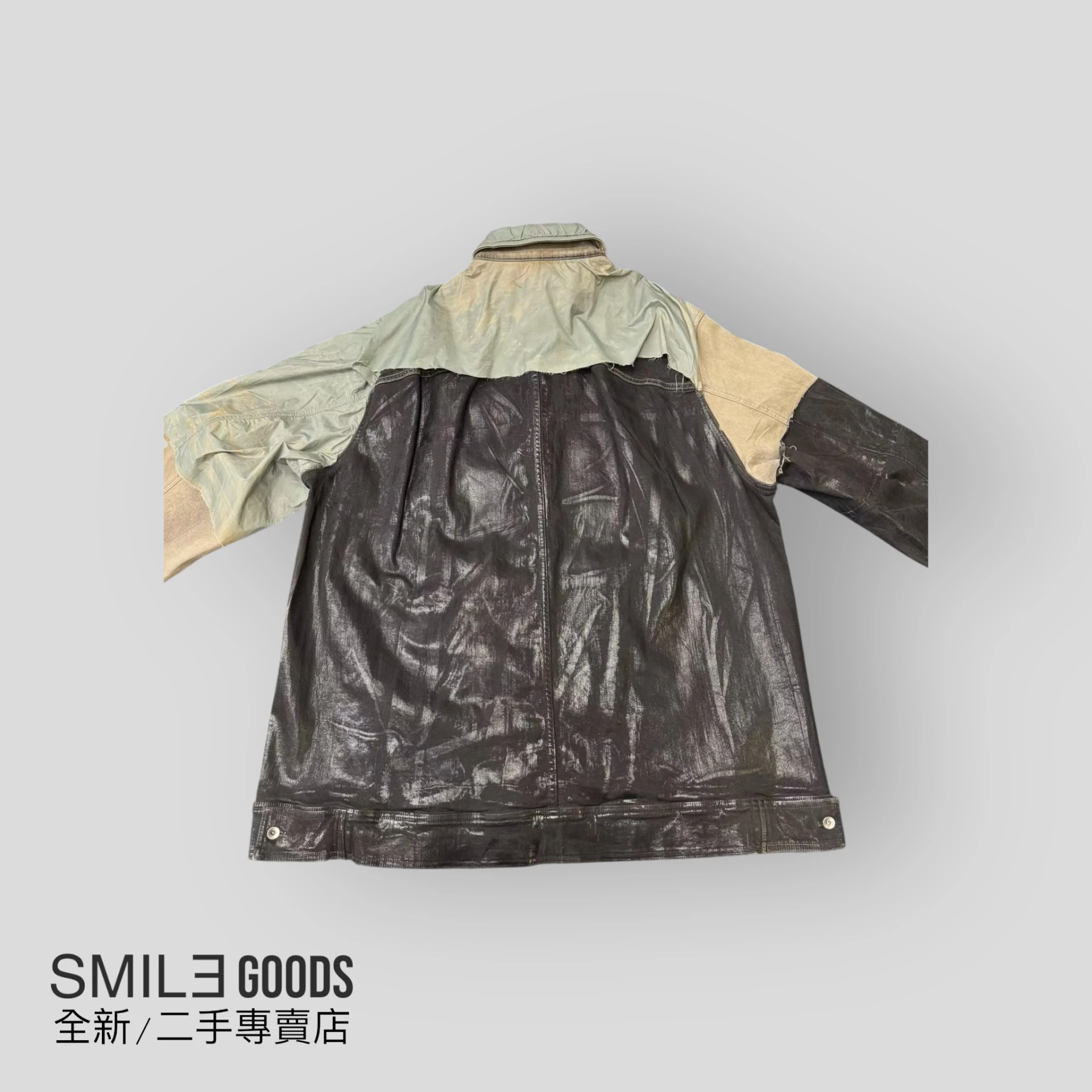 [SMILE] Rick Owens RO 拼接刷蠟夾克