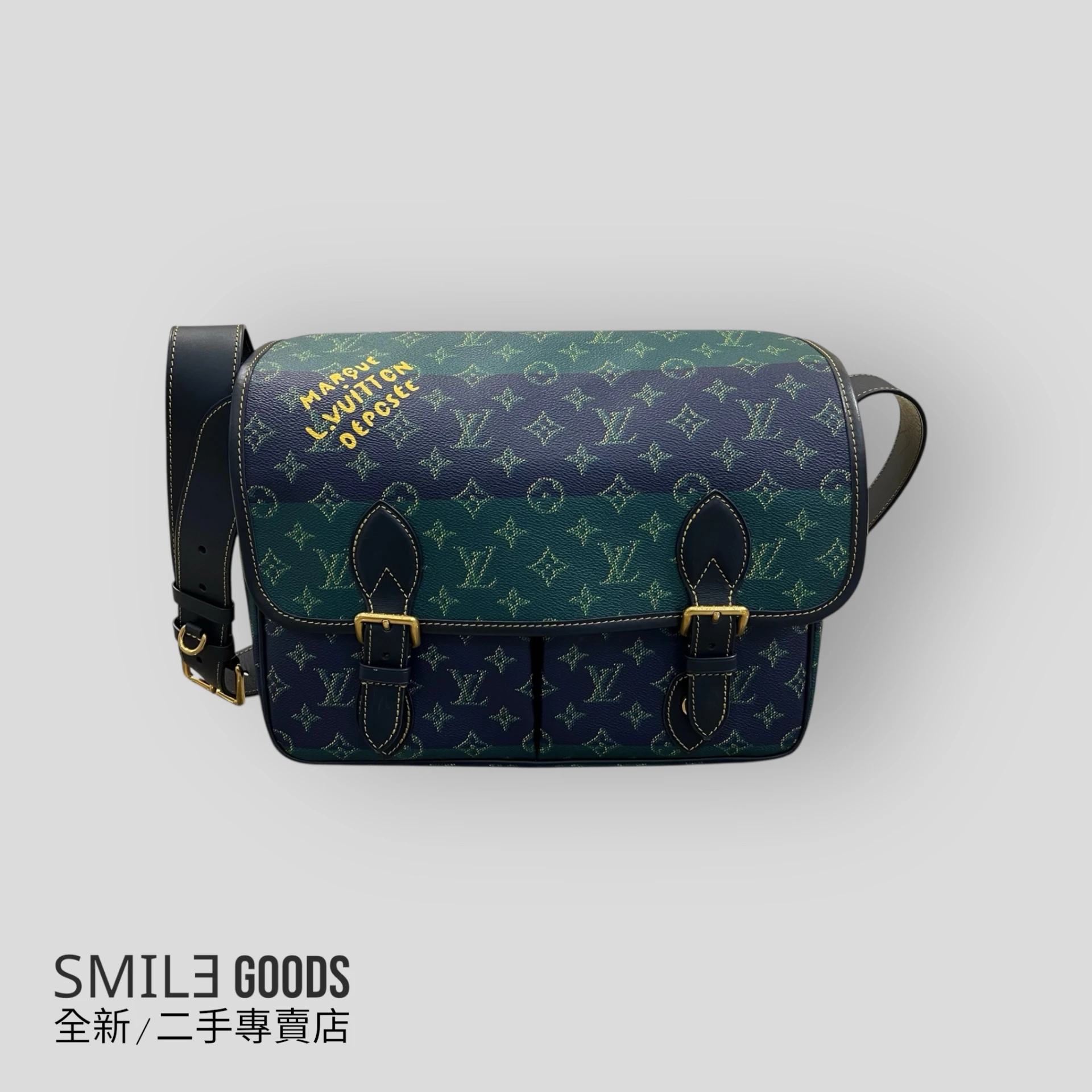 ［SMILE] Louis Vuitton LV sacoche satchel messenger 印花金屬 菲董郵差包