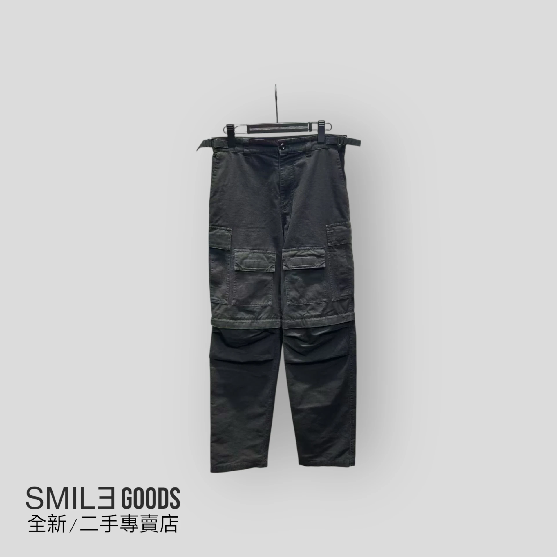 [SMILE] Balenciaga 22fw初代 travis Scott演唱會同款 黑色膝蓋可拆卸工裝褲