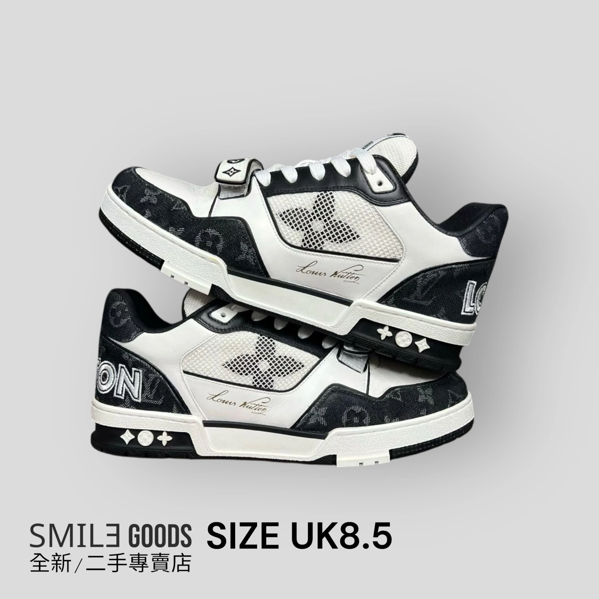 [SMILE]Louis Vuitton LV trainer黑白牛仔魔鬼氈