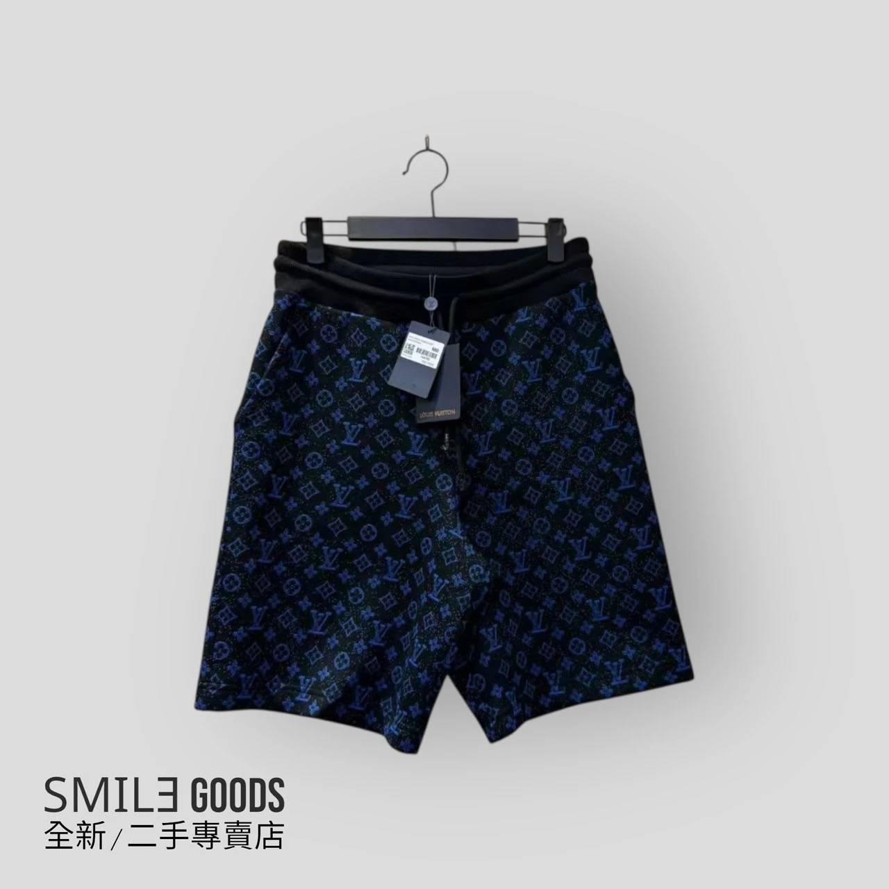 [SMILE]LOUIS VUITTON LV 藍色滿字母logo短褲