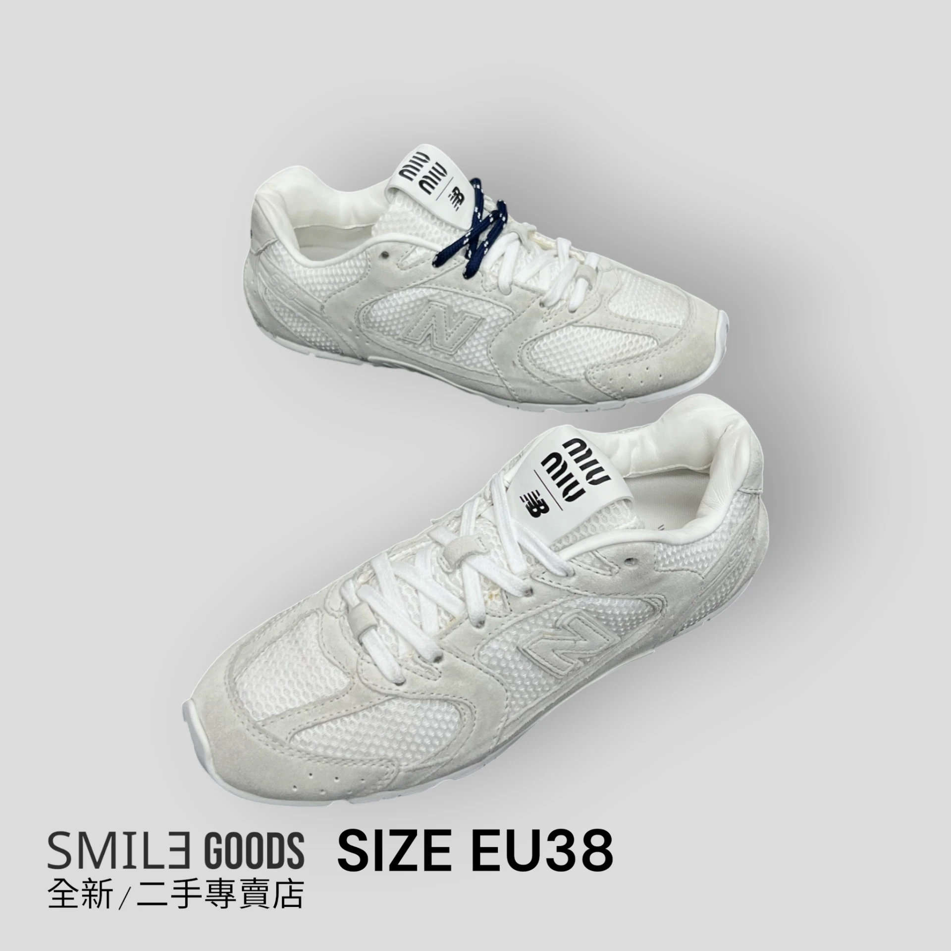 [SMILE] New Balance MIUMIU NB 530 白灰 薄底鞋