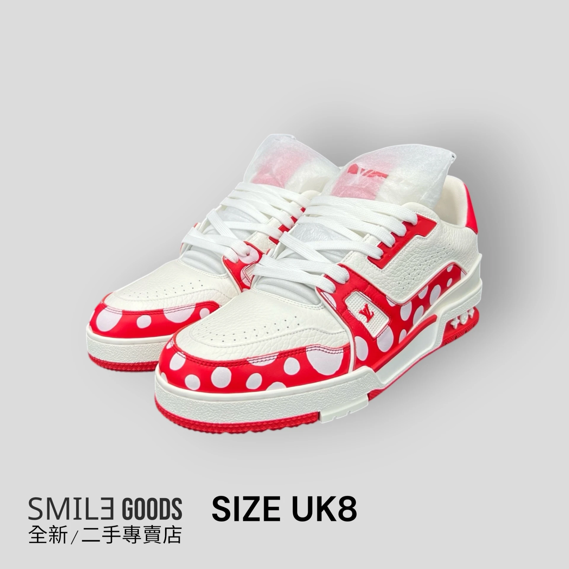 [SMILE]Louis Vuitton lv trainer 草間彌生 白紅