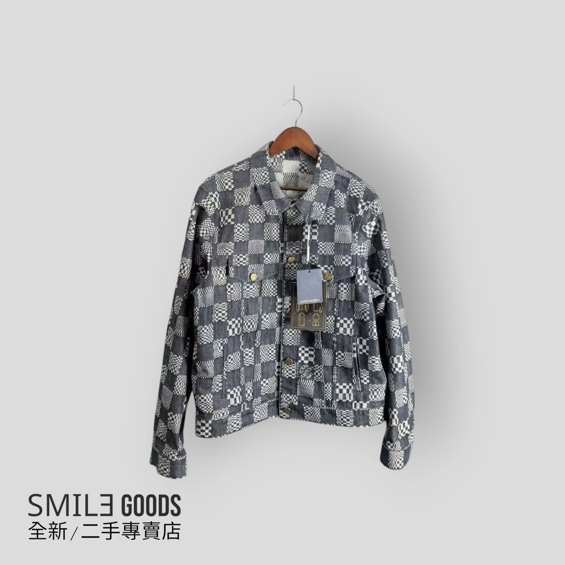 [SMILE] Louis Vuitton LV棋盤格掛牌牛仔夾克