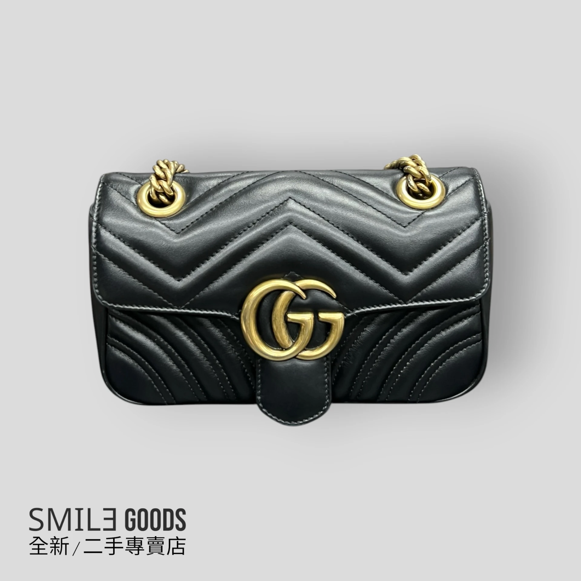 [SMILE]GUCCI Marmont 馬蒙22 鏈條翻蓋包 斜挎包