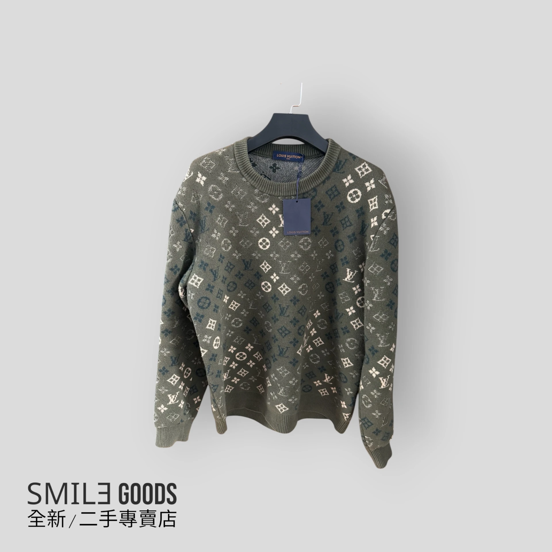[SMILE]Louis Vuitton 26年新款 綠色滿logo漸變毛衣