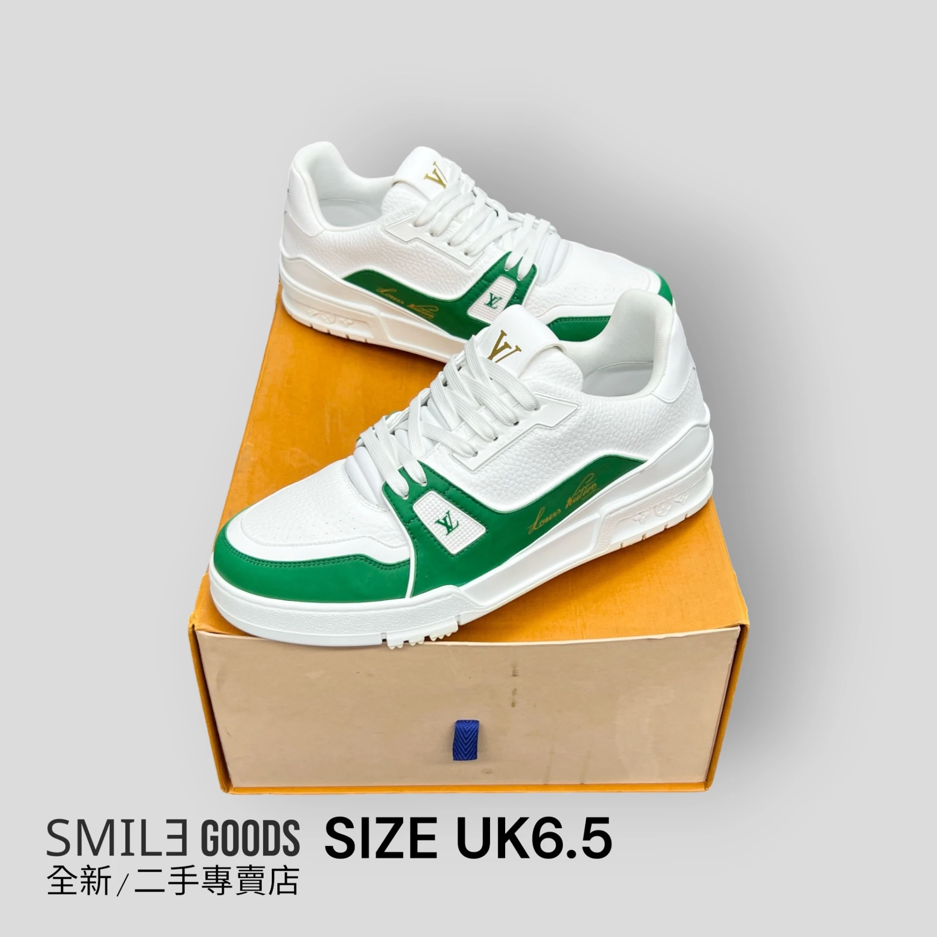 [SMILE]Louis Vuitton LV TRAINER 高爾夫 白綠