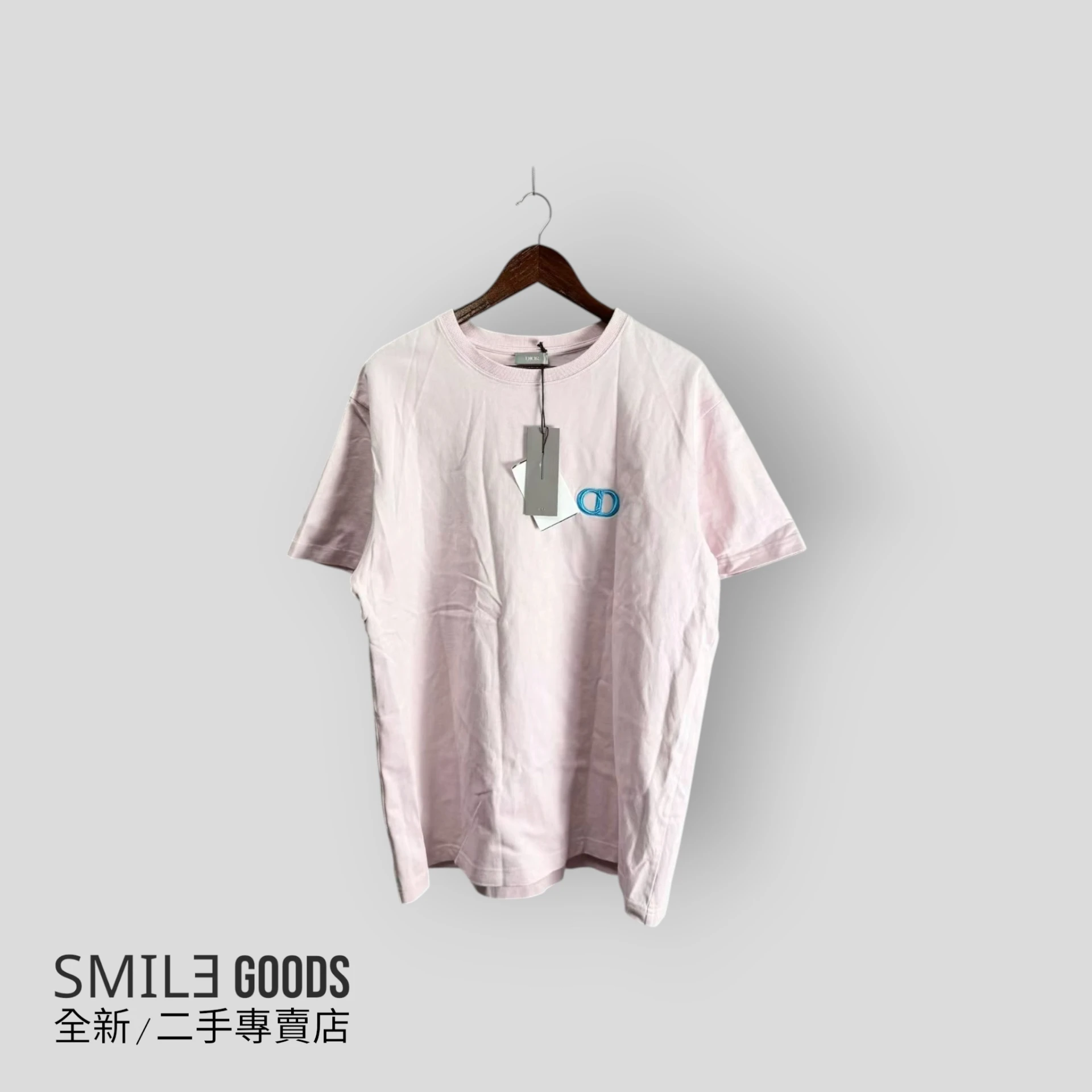 [SMILE] Dior粉色扎染CD刺繡字母短袖