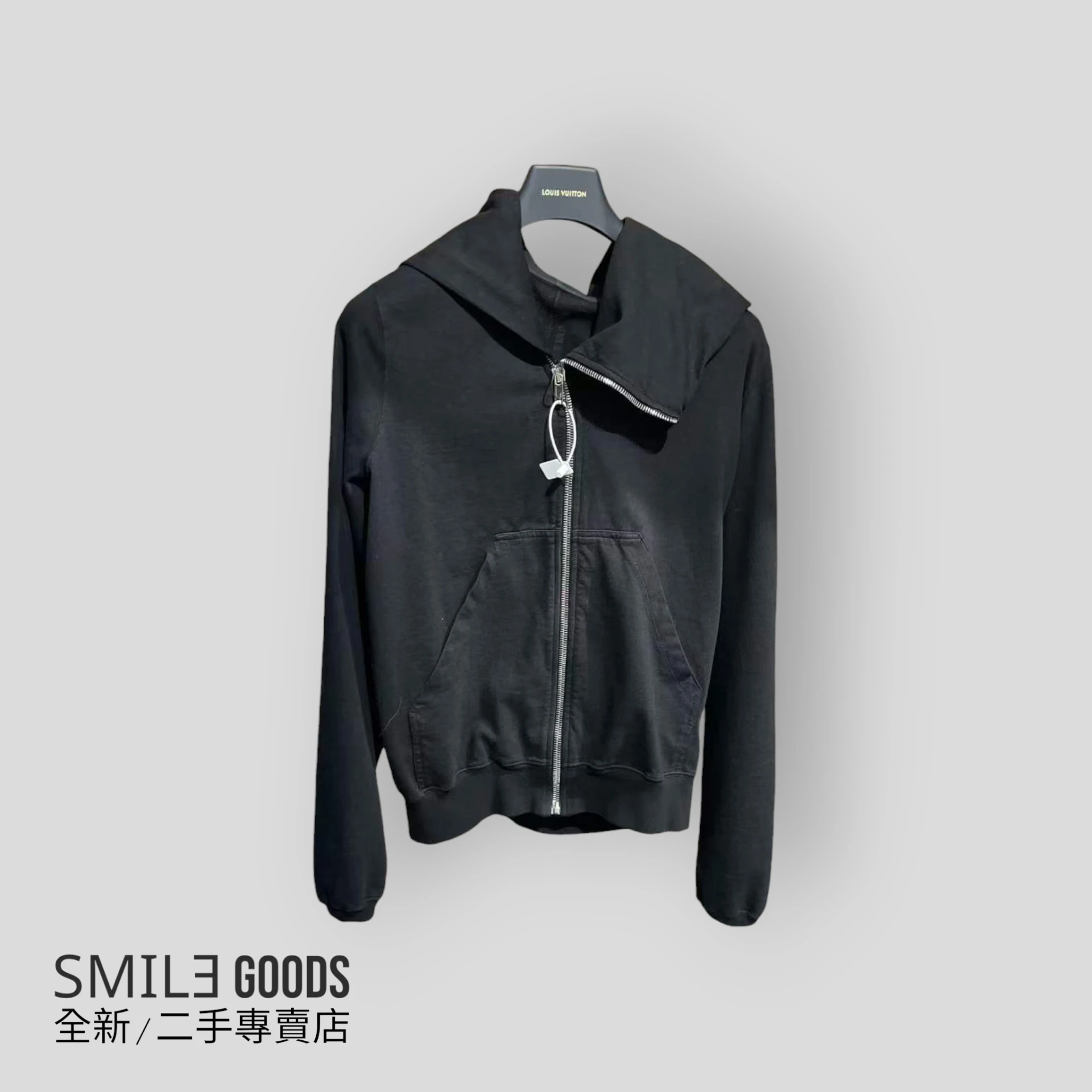 [SMILE]Rick Owens 18fw Drkshdw 黑巫師帽斜拉鍊外套