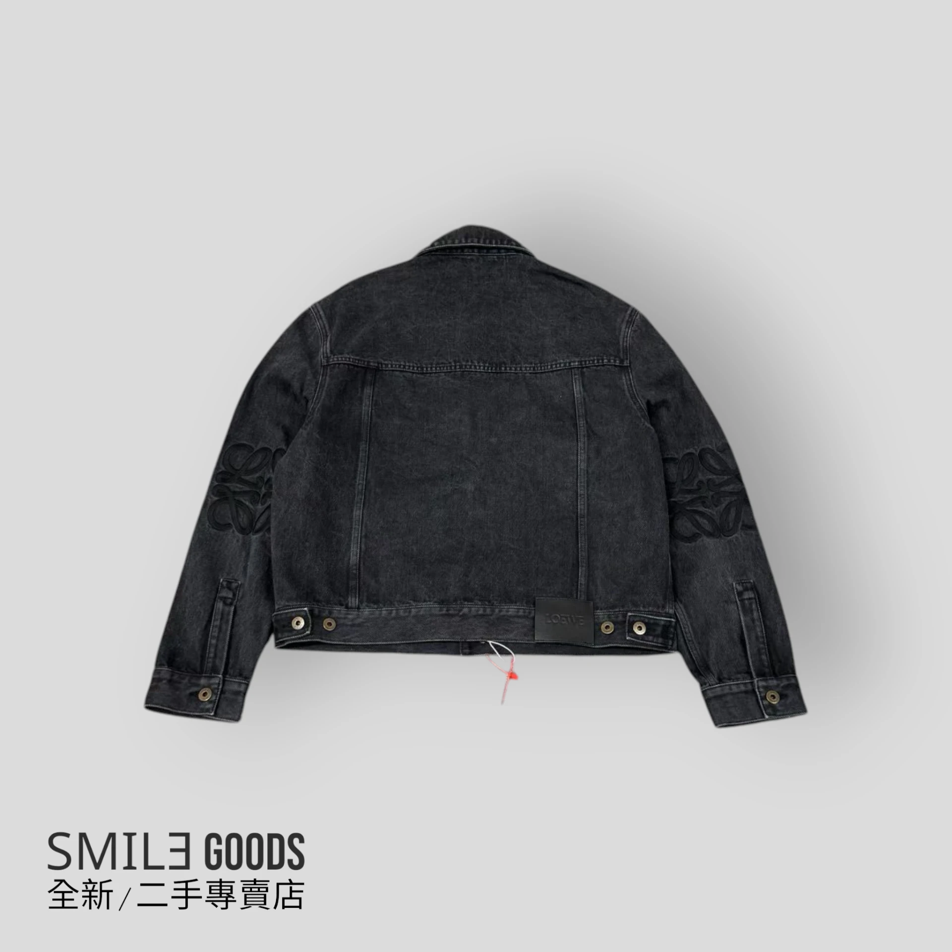 [SMILE] Loewe 皮牌 手臂 Logo 水洗 牛仔外套