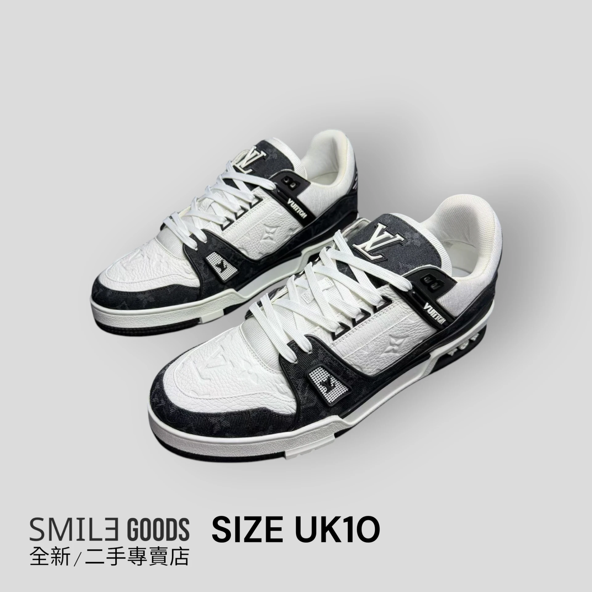 [SMILE]Louis Vuitton LV TRAINER 黑白牛仔