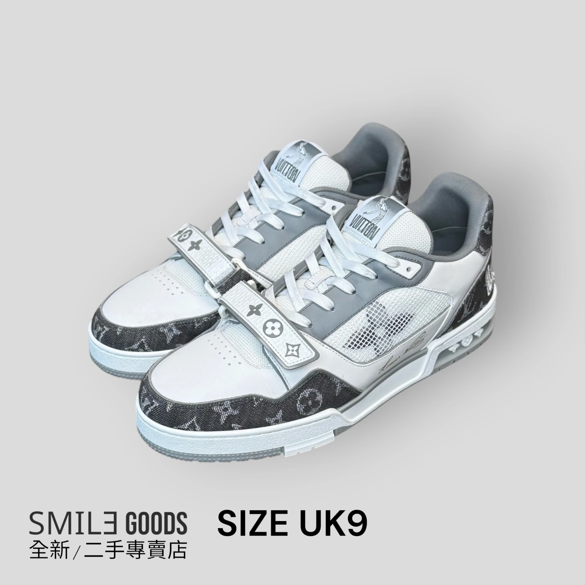 [SMILE] LOUIS VUITTON LV Trainer 灰白牛仔魔鬼氈