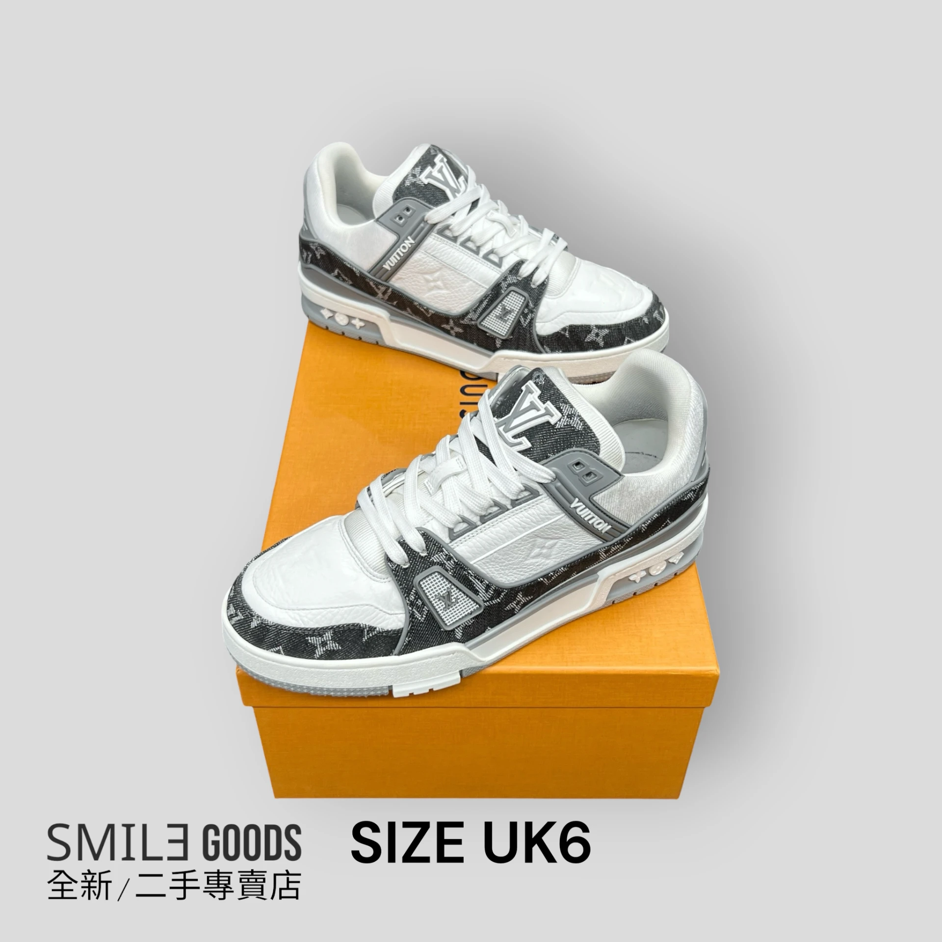 [SMILE] Louis Vuitton LV TRAINER 灰白牛仔