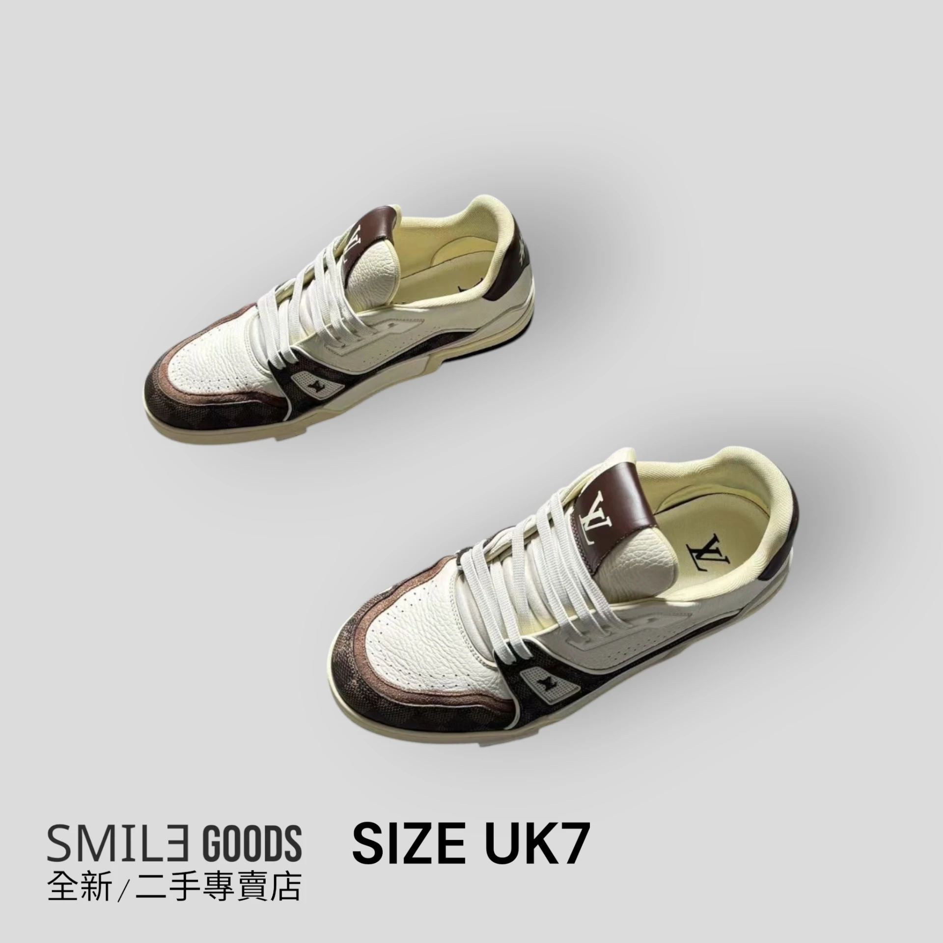 [SMILE] Louis Vuitton Lv trainer白棕棋盤格