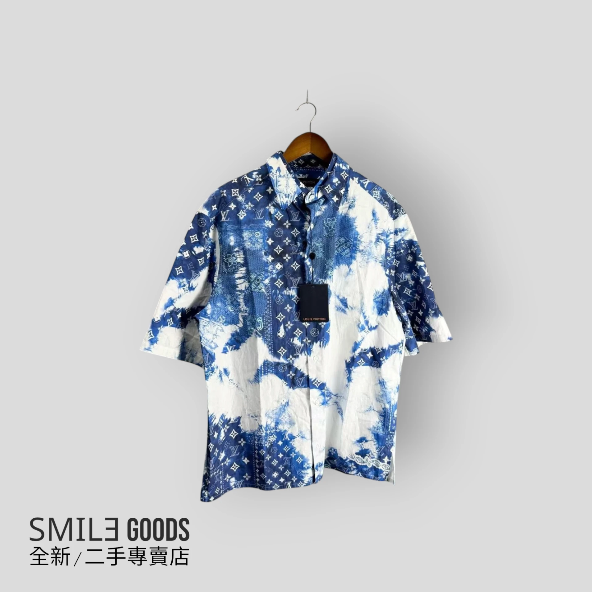 [SMILE]Louis Vuitton LV白藍腰果花滿logo短袖襯衫