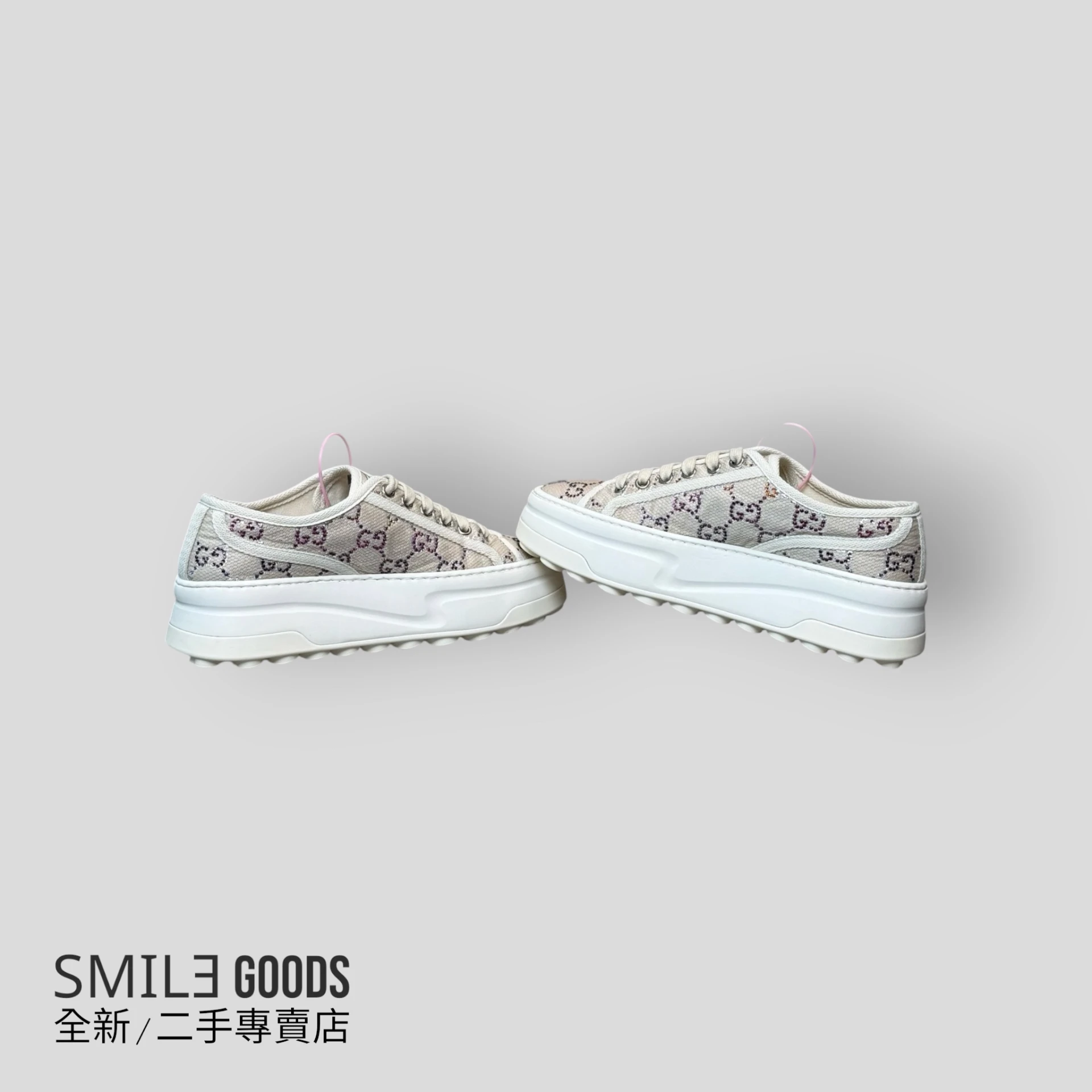 [SMILE]Gucci 彩色老花厚底帆布板鞋
