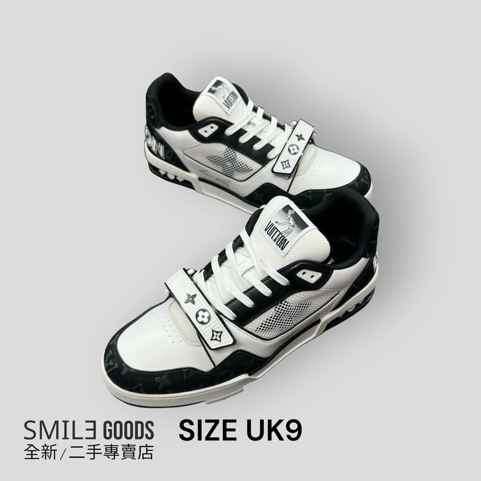 [SMILE] Louis Vuitton LV TRAINER 魔鬼粘 黑白