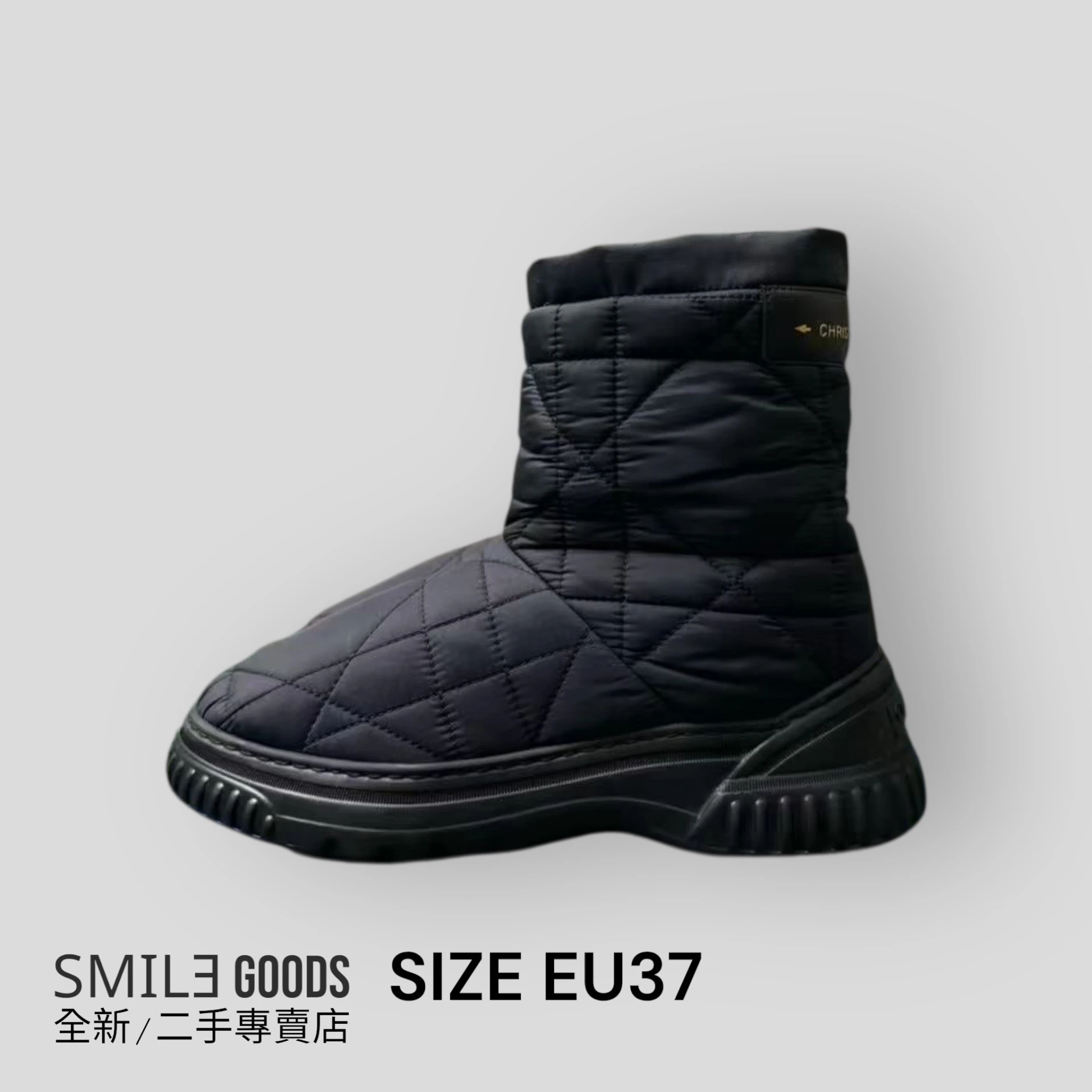 [SMILE]DIOR Frost 羽絨拼接布面菱形格紋字母logo 短靴 雪地靴