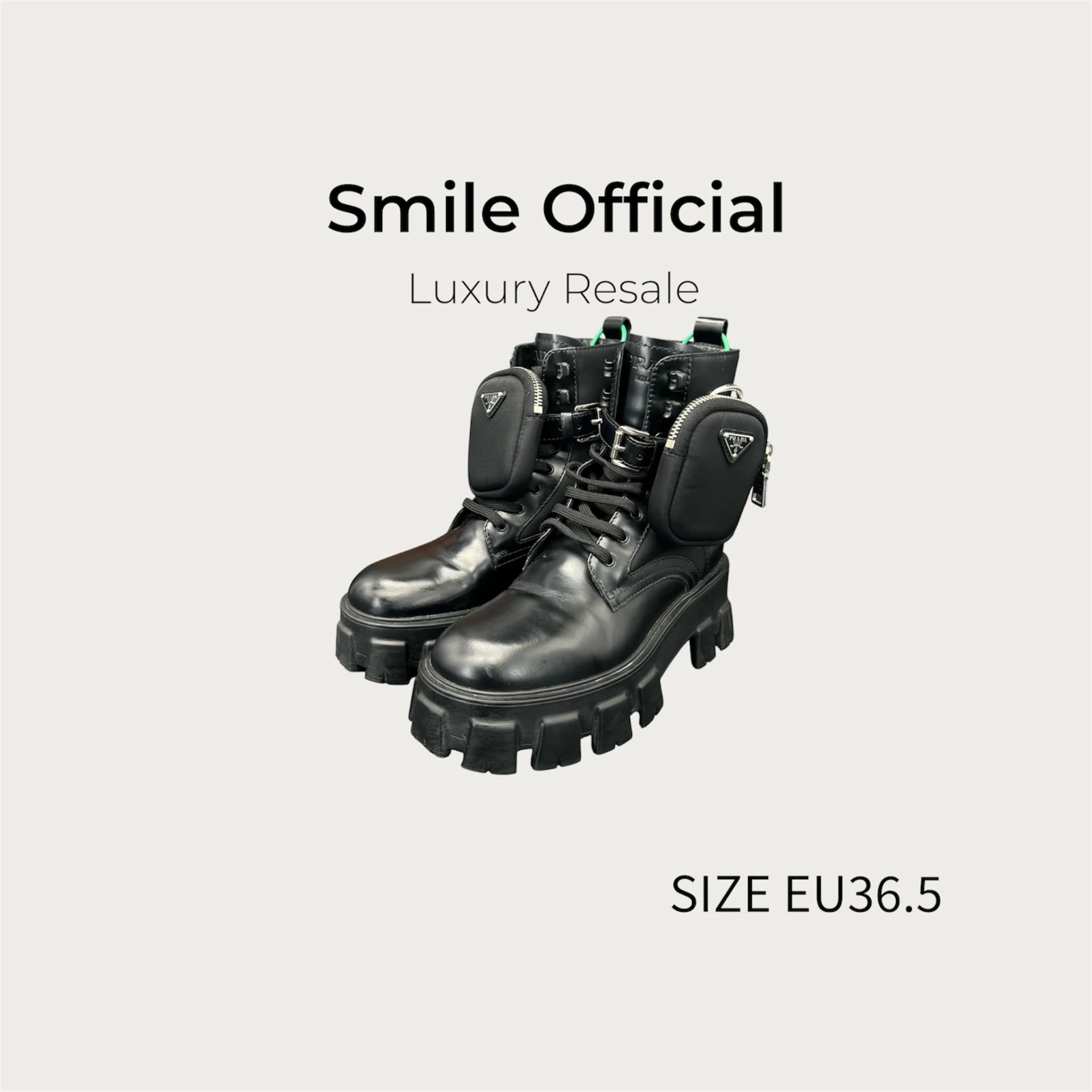 [SMILE]PRADA Monolith口袋綁帶靴子