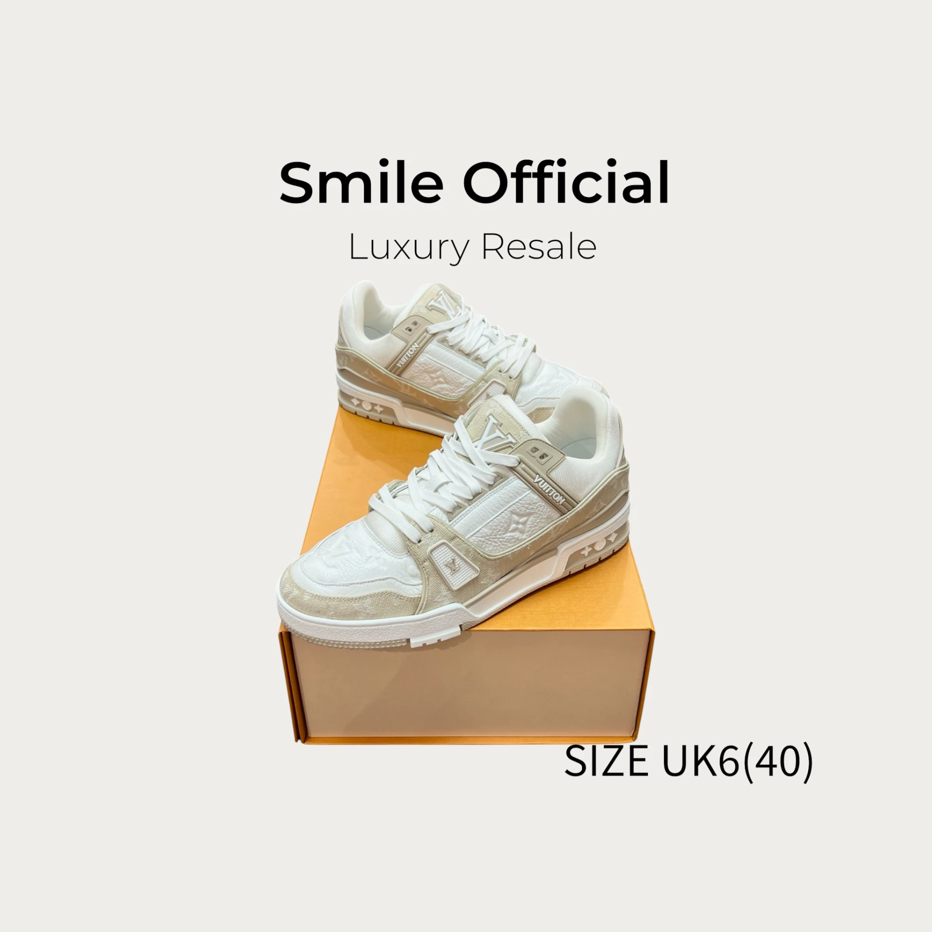 [SMILE] Louis Vuitton LV TRAINER 淺褐色牛仔