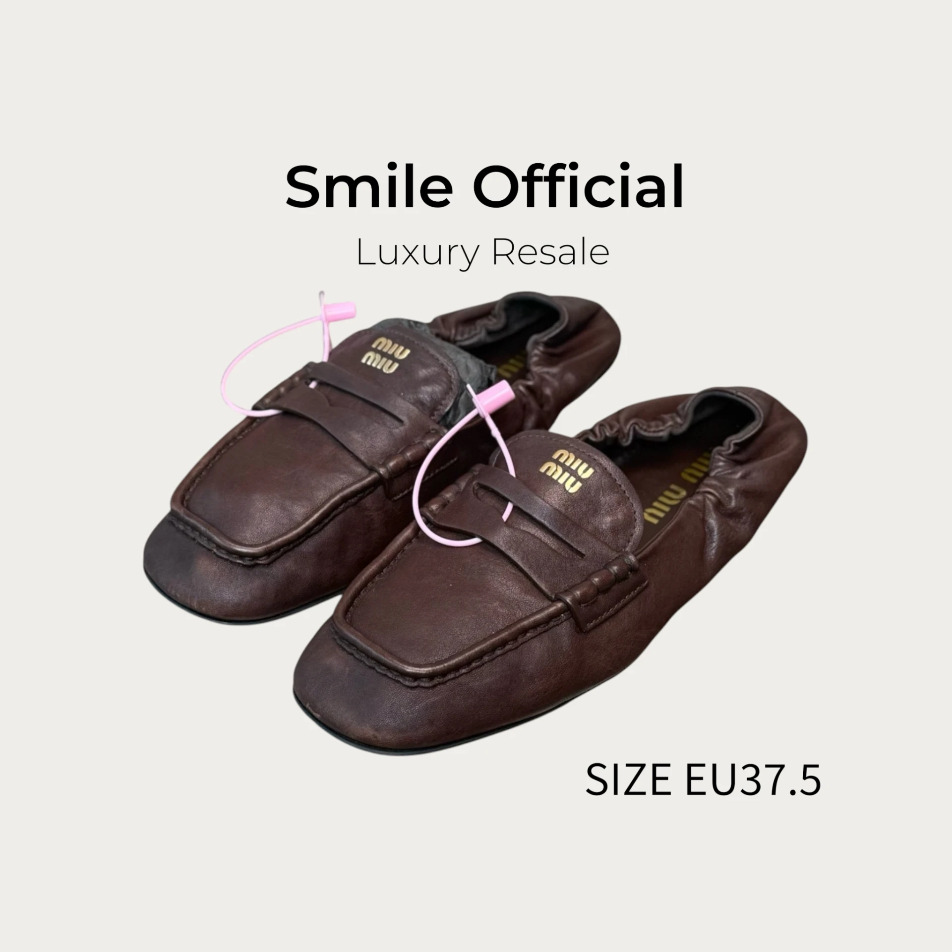 [SMILE] Miu Miu Ruches 新款褶皺樂福平底鞋