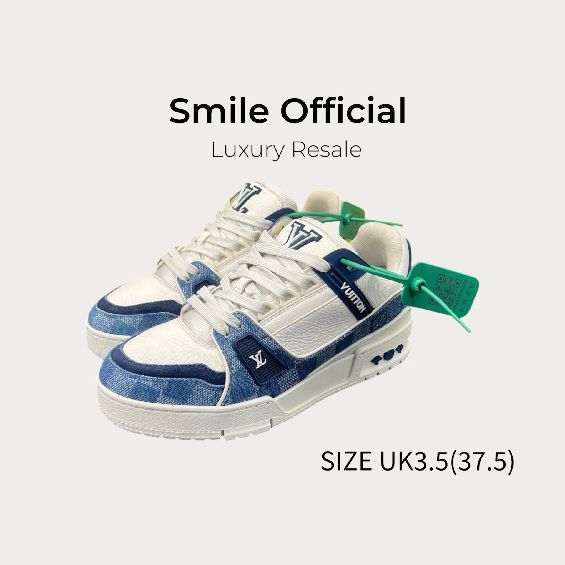 [SMILE] Louis Vuitton lv trainer 白藍棋盤格