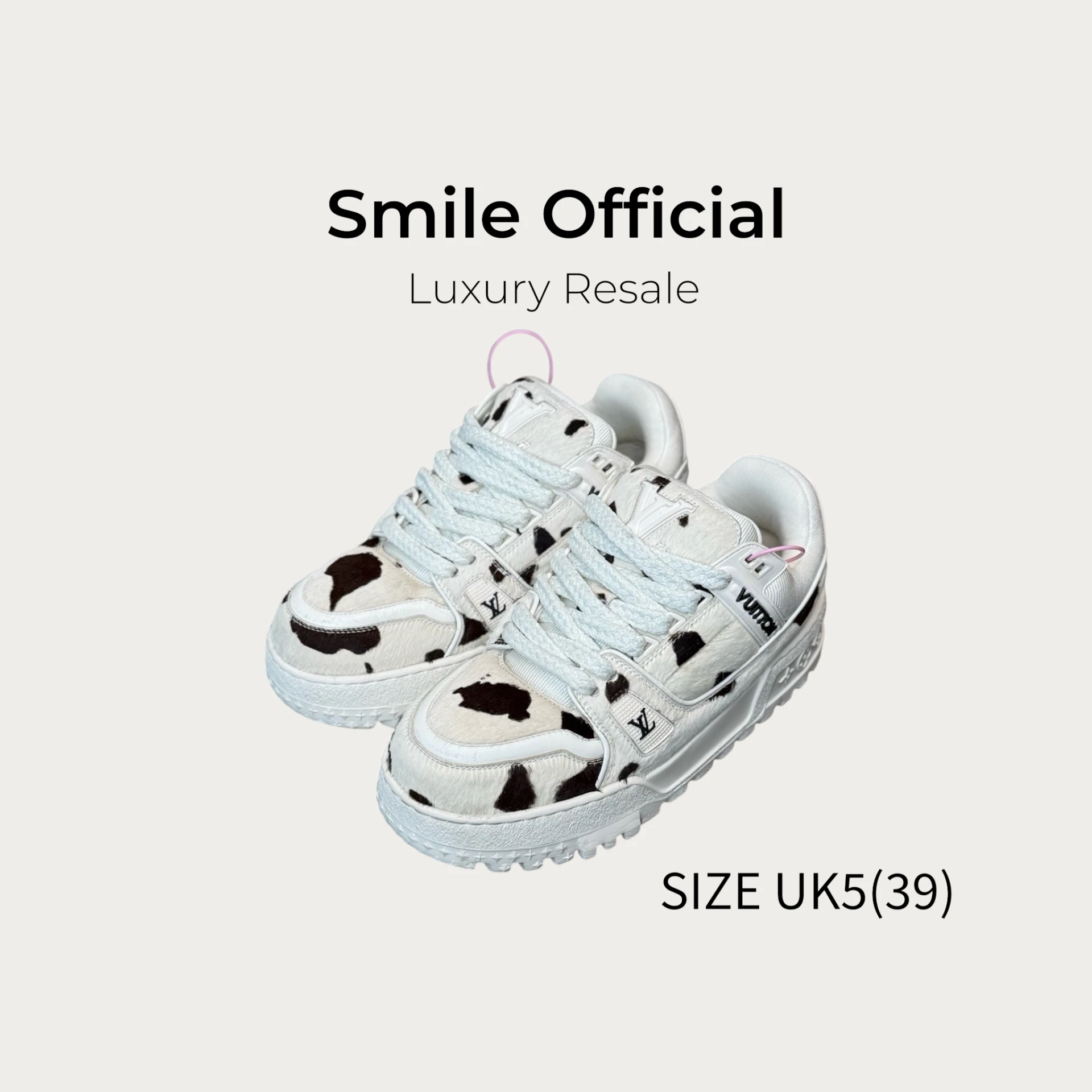 [SMILE] LOUIS VUITTON LV Trainer Maxi 黑白奶牛斑點胖丁