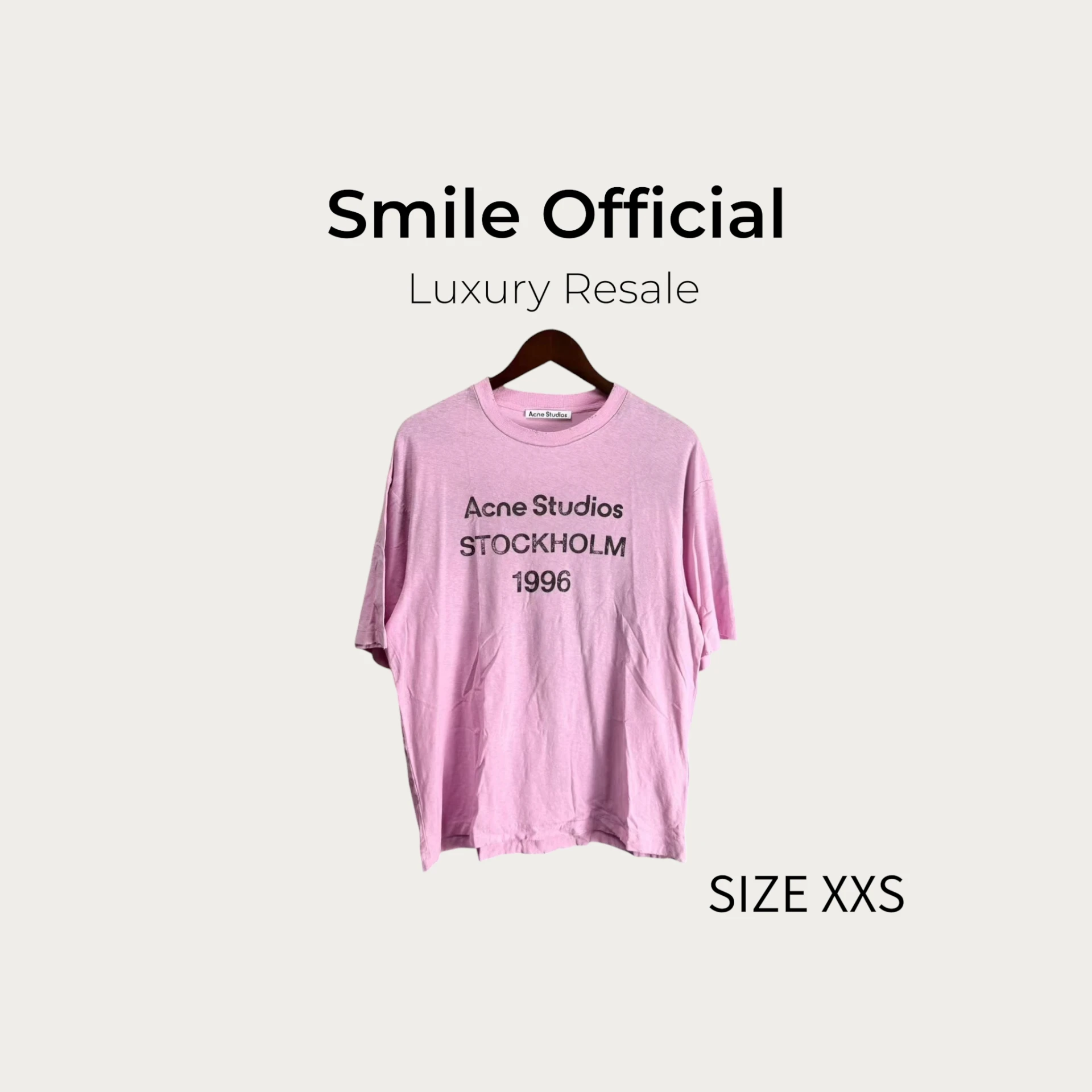 [SMILE] Acne Studios粉色水洗做舊字母短袖