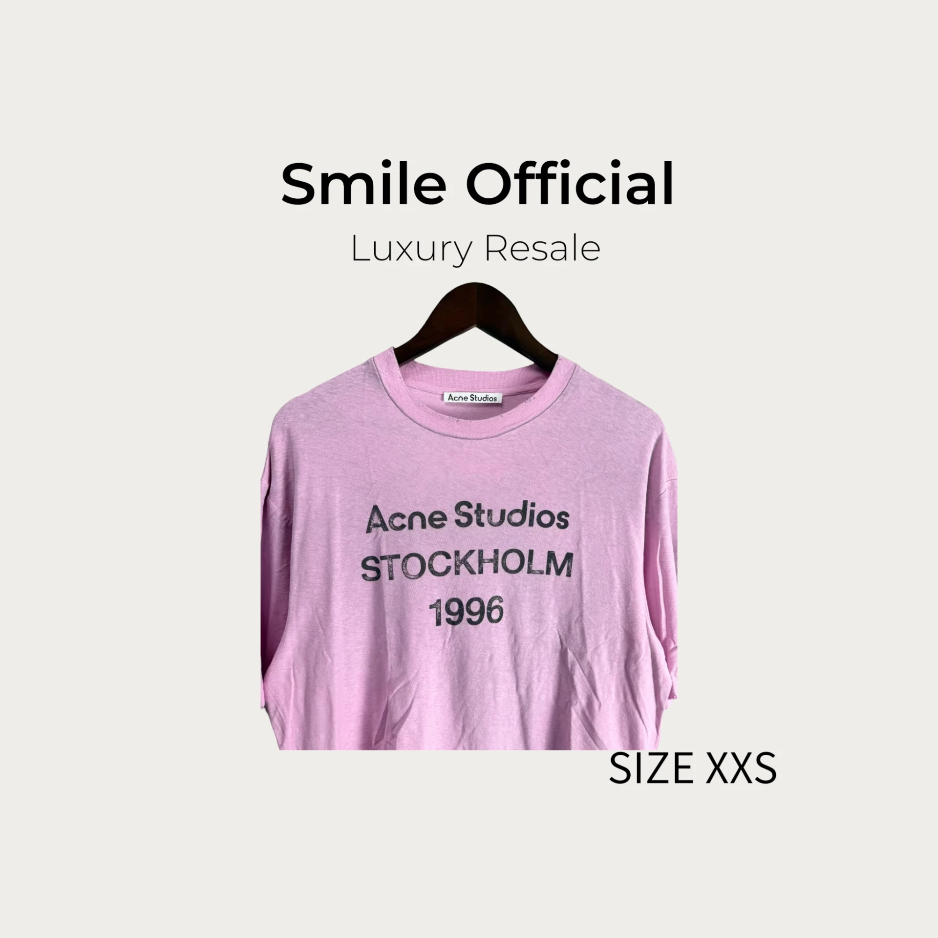 [SMILE] Acne Studios粉色水洗做舊字母短袖