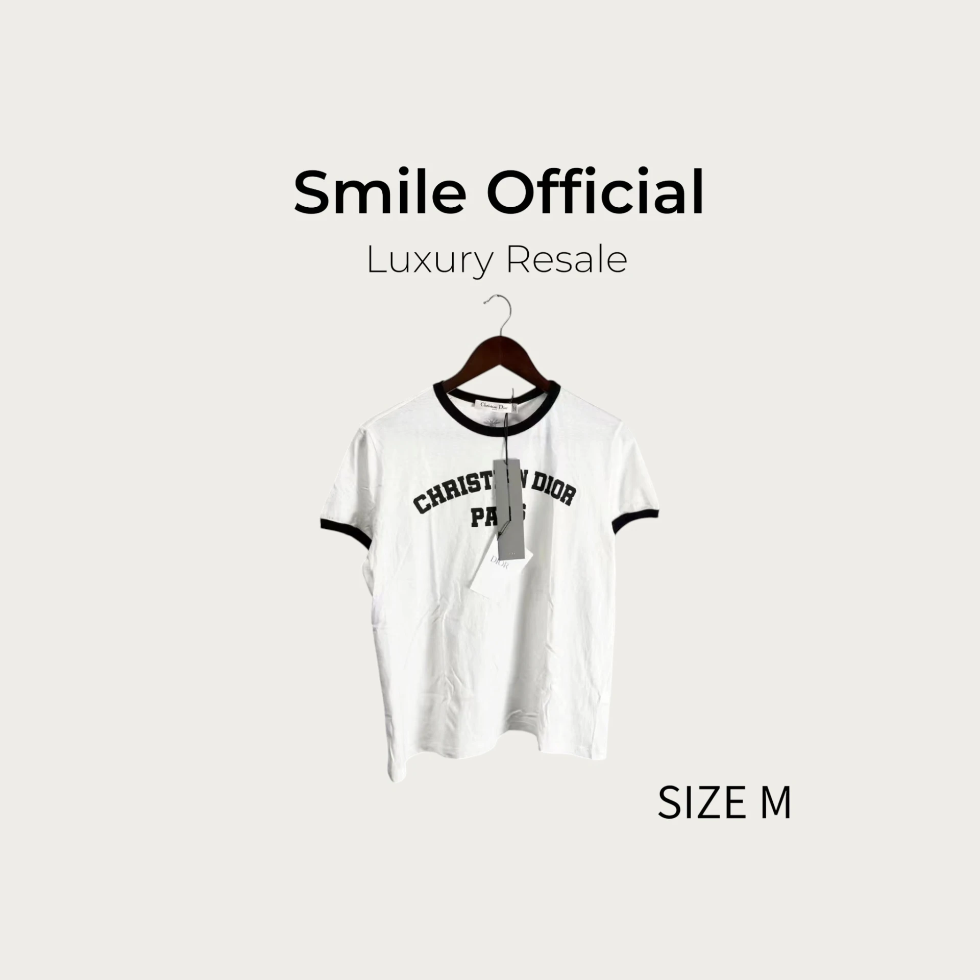 [SMILE] Dior白色巴黎標語字母短袖