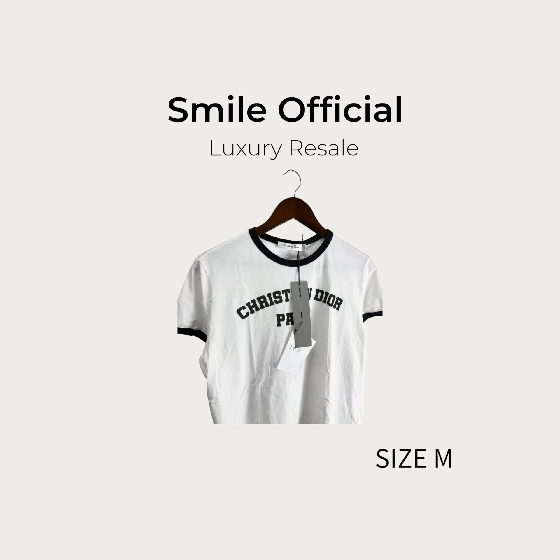 [SMILE] Dior白色巴黎標語字母短袖