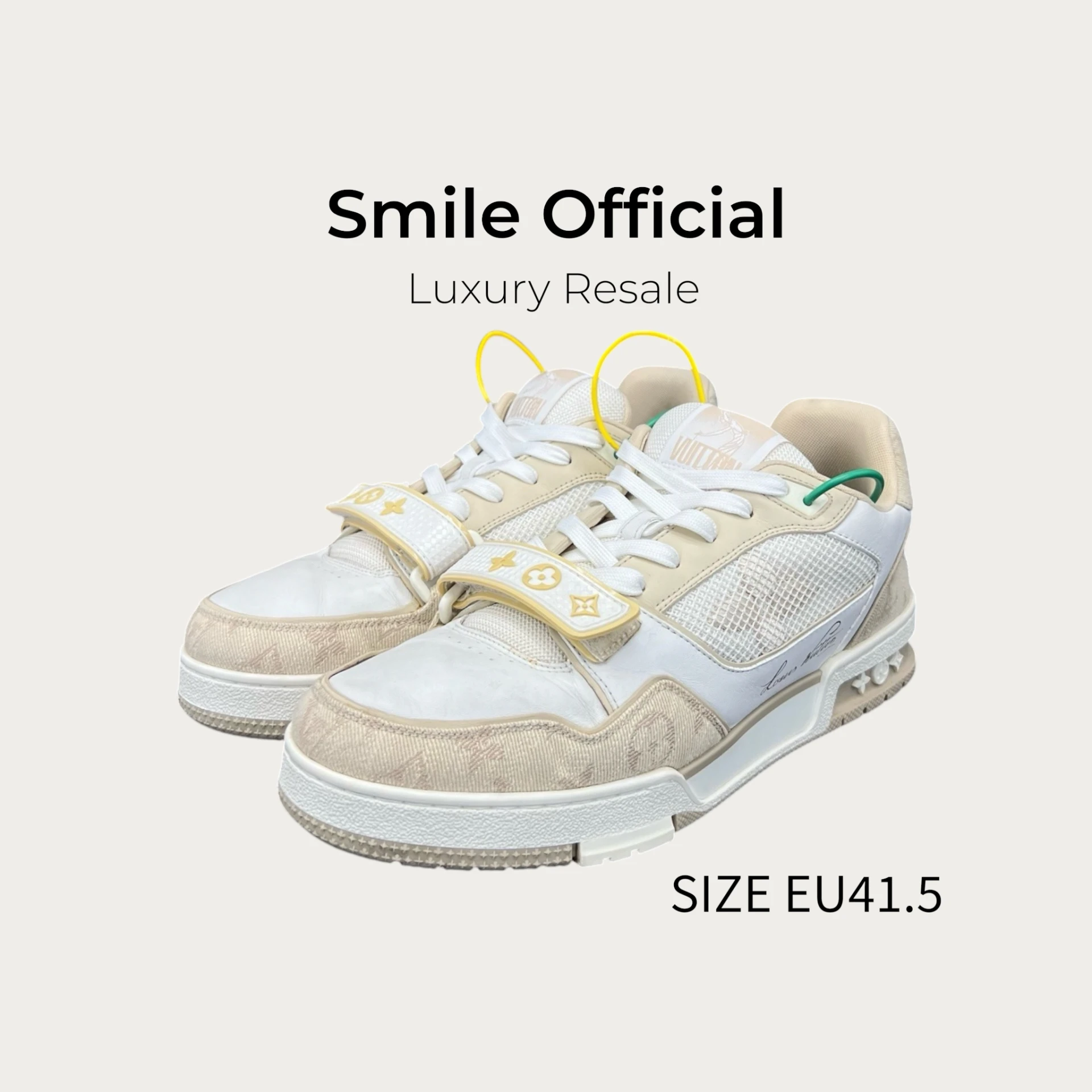 [SMILE] Louis Vuitton lv trainer 卡其色魔鬼氈