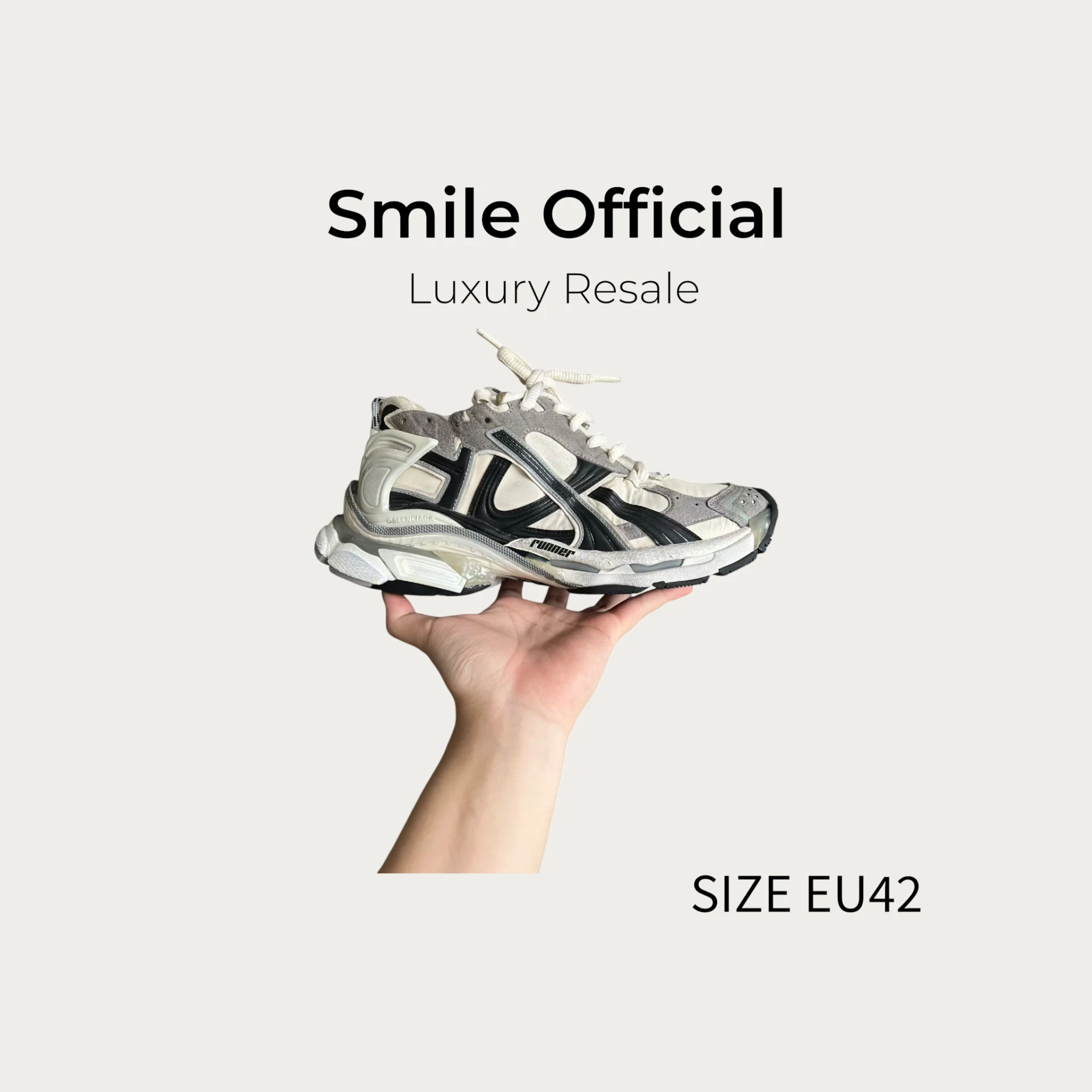 [SMILE] BALENCIAGA 巴黎世家 runner 尼龍 灰白