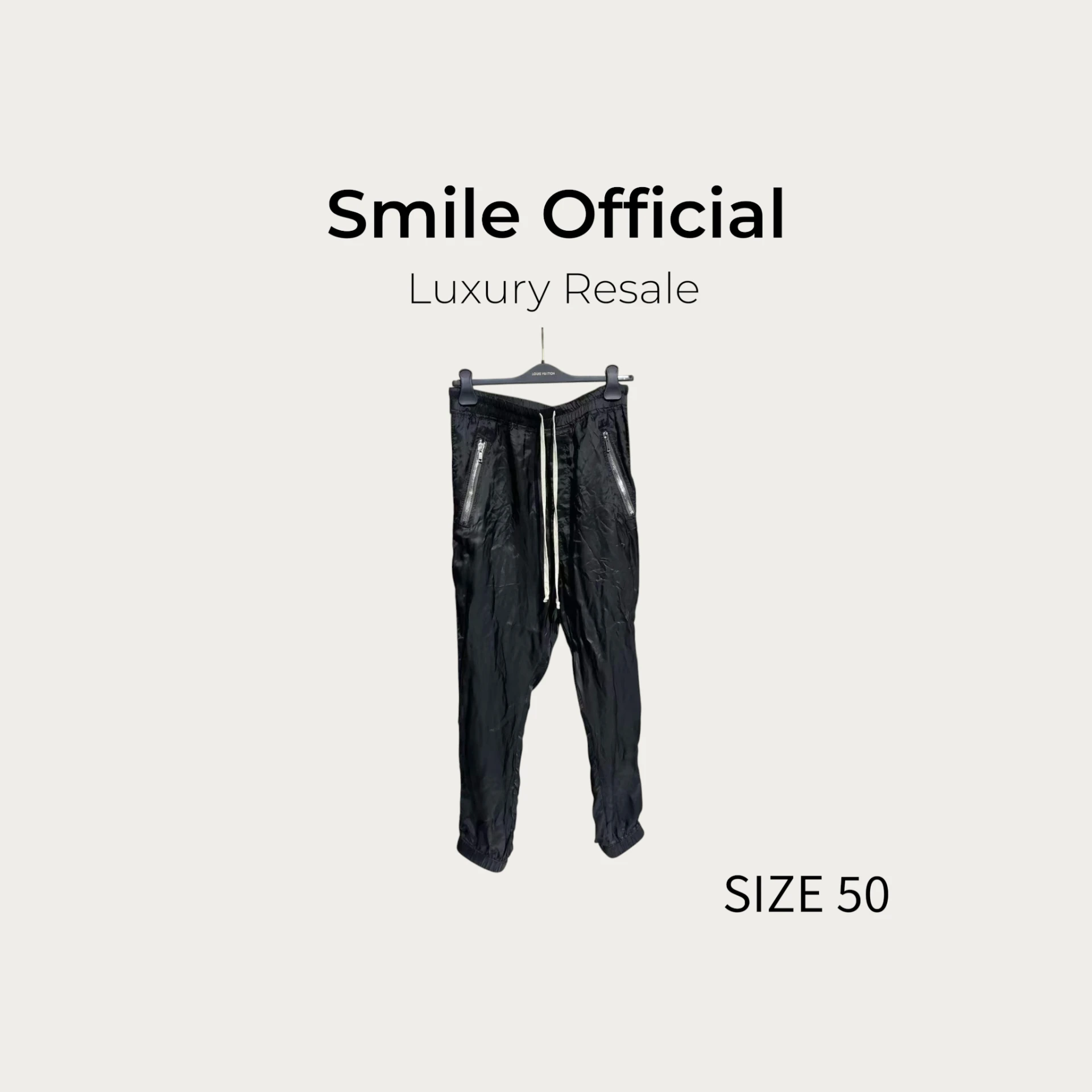 [SMILE] Rick Owens 21ss主線銅氨絲拉鍊長褲黑色側面全拉鍊