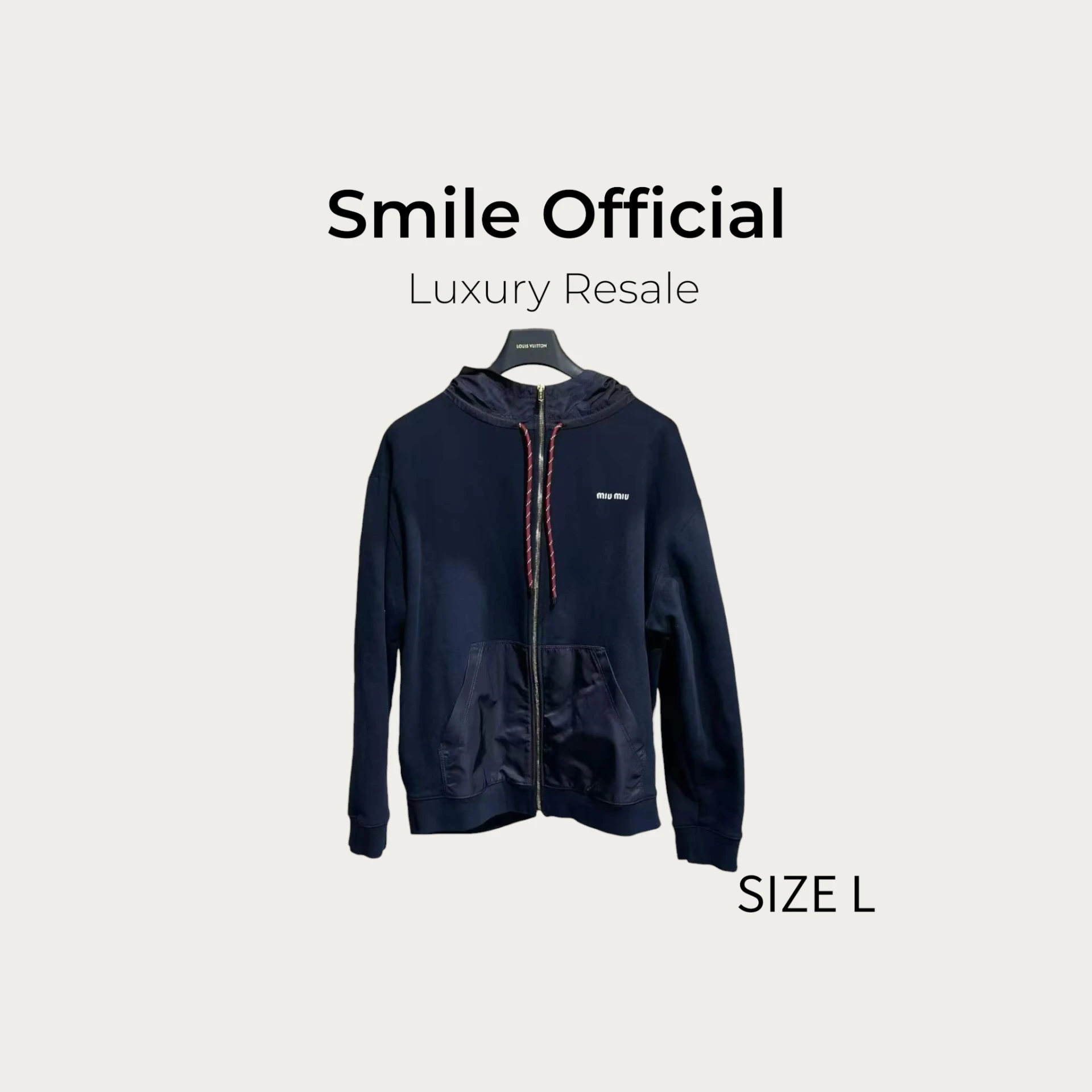 [SMILE] miu miu SS24 刺繡logo拼接連帽外套