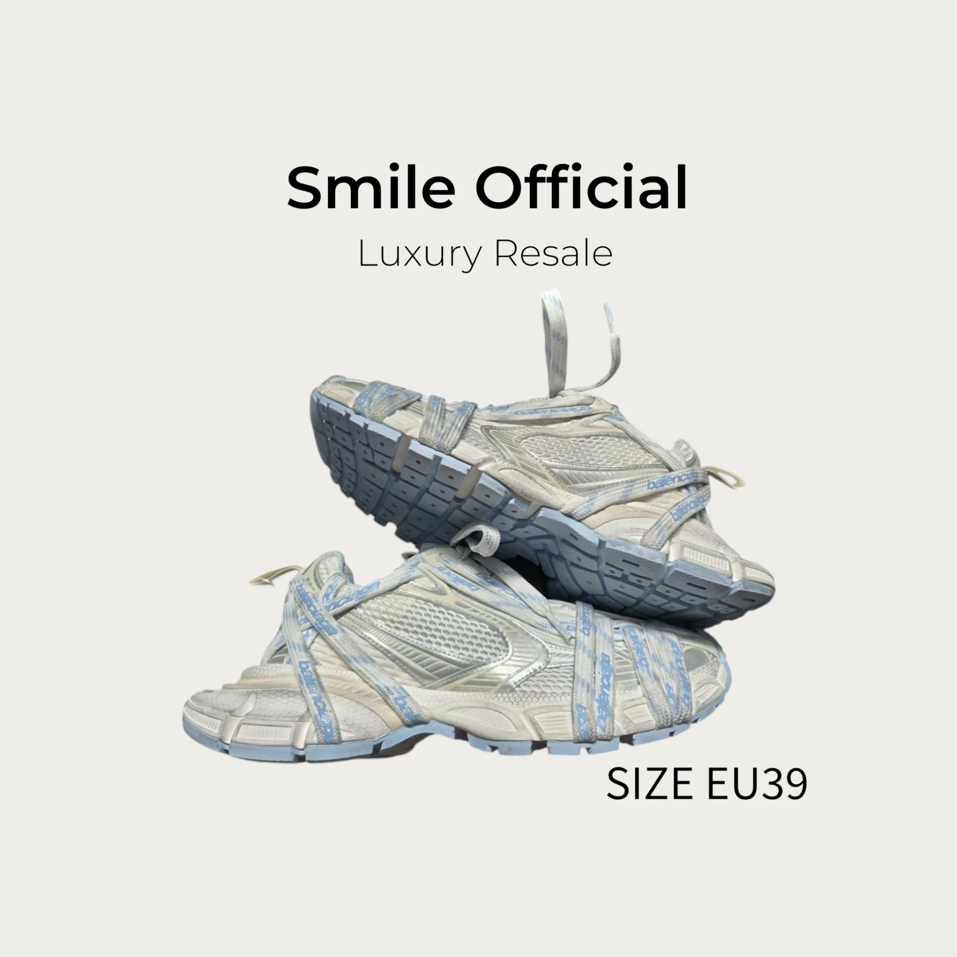[SMILE] 巴黎世家BALENCIAGA 3XL 新款白藍綁帶