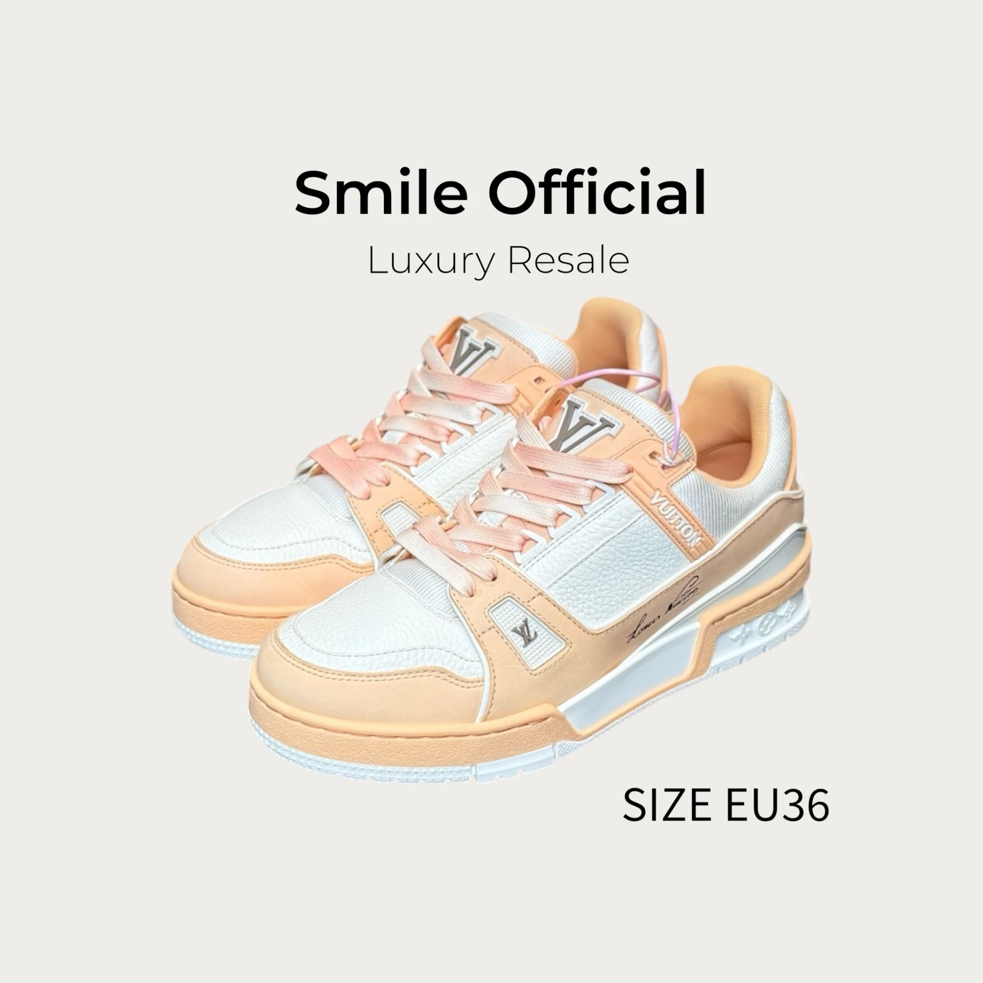[SMILE] Louis Vuitton LV Trainer 新款 橘白色