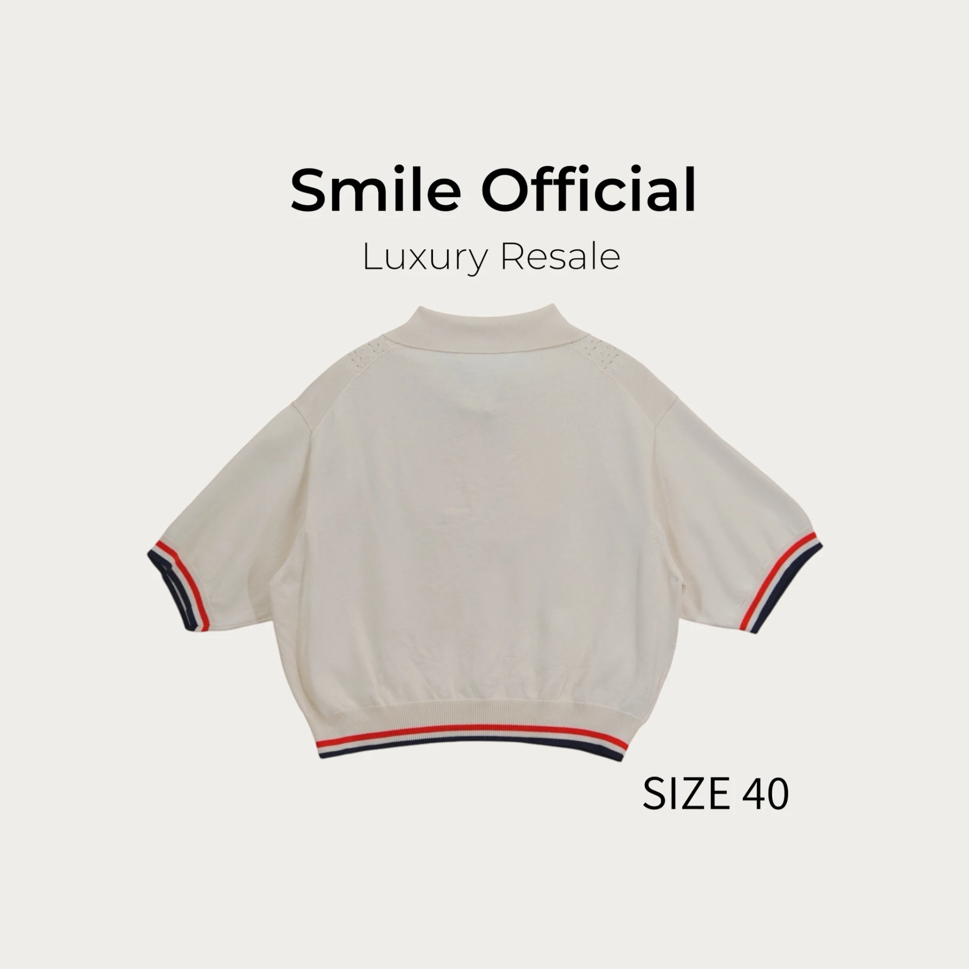 [SMILE] MIU MIU SS23 字母條紋邊飾休閒短袖Polo衫