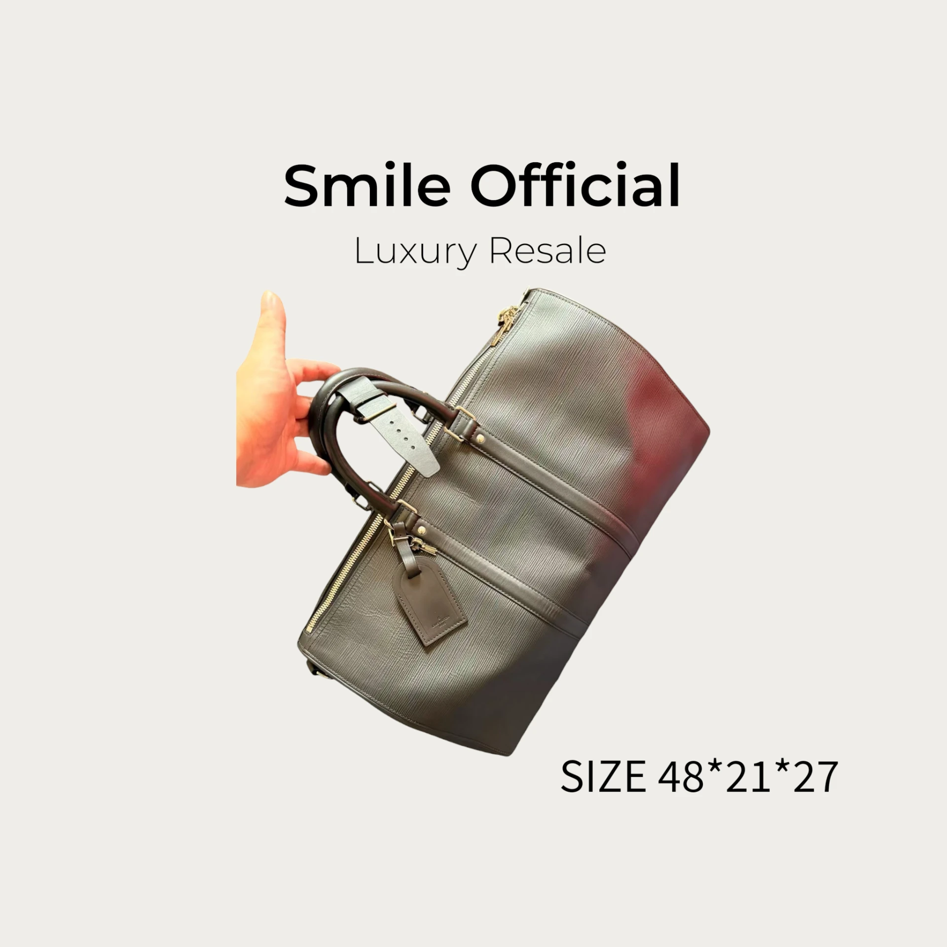 [SMILE] Louis Vuitton LV Keepall 50黑色水波紋旅行包