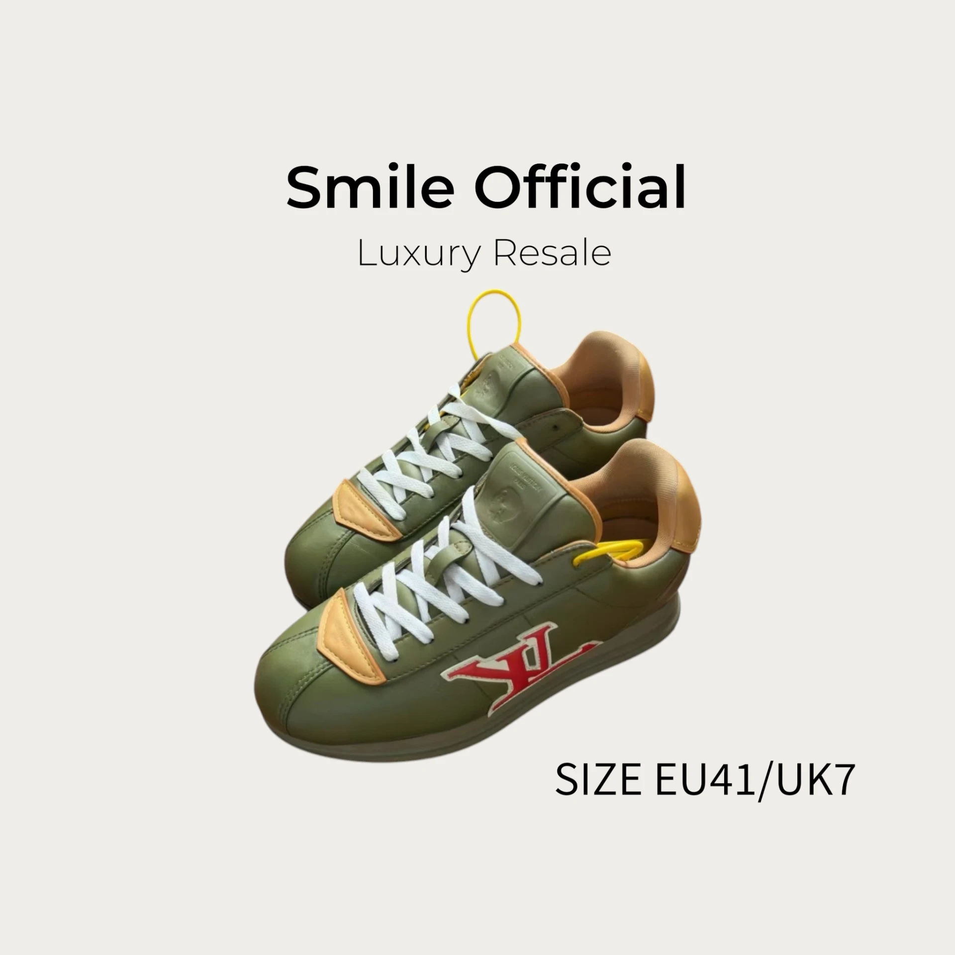 [SMILE] LOUIS VUITTON Lv x Nigo 聯名款 Buttersoft FW25 小牛皮 壓紋 麵包鞋 橄欖綠
