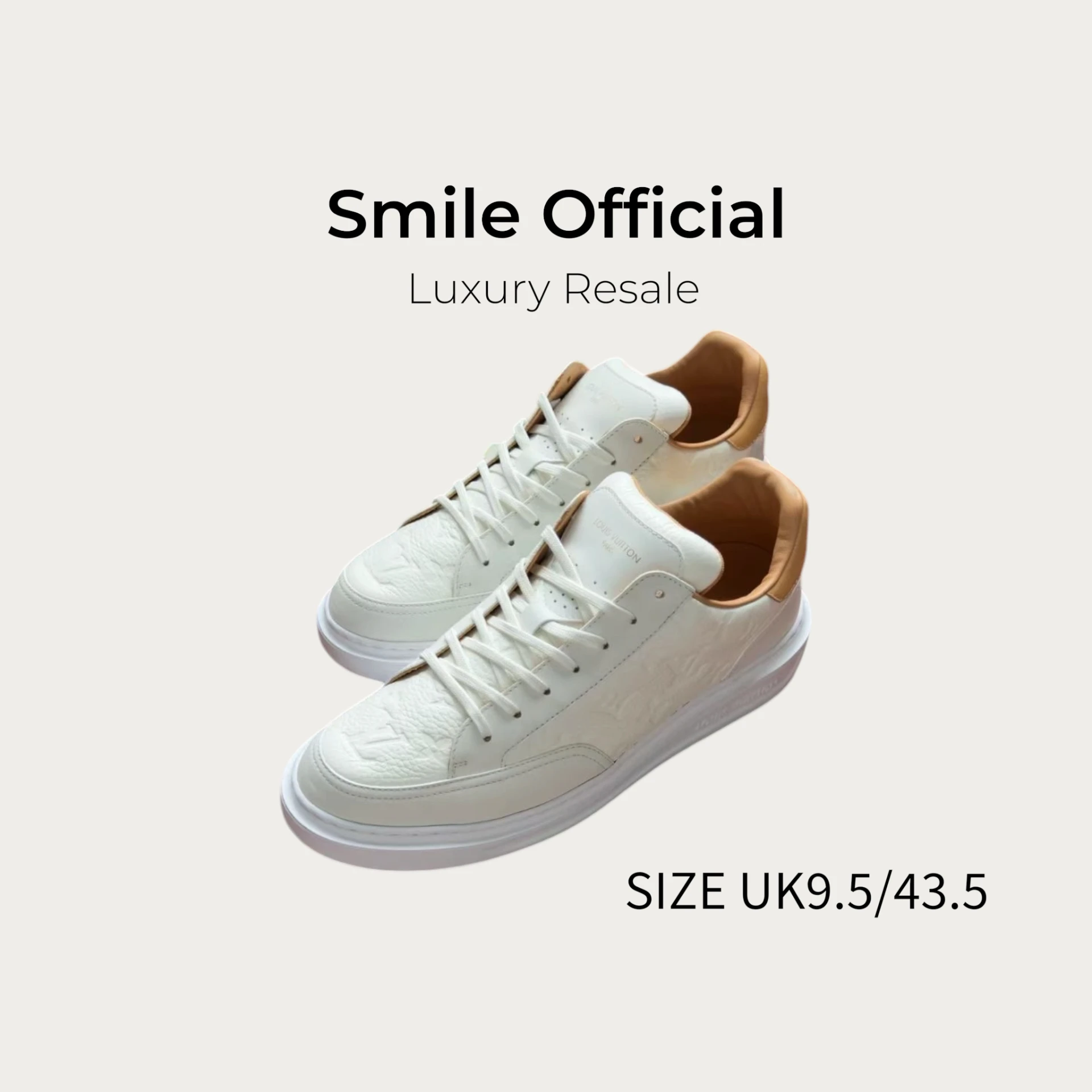 [SMILE] LOUIS VUITTON Beverly Hills 低筒 時尚板鞋 男款 白色
