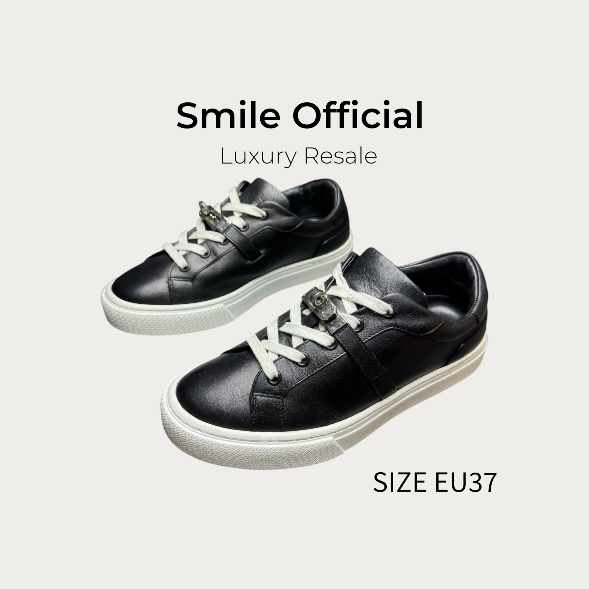 [SMILE]Hermes愛馬仕 kelly黑銀 板鞋